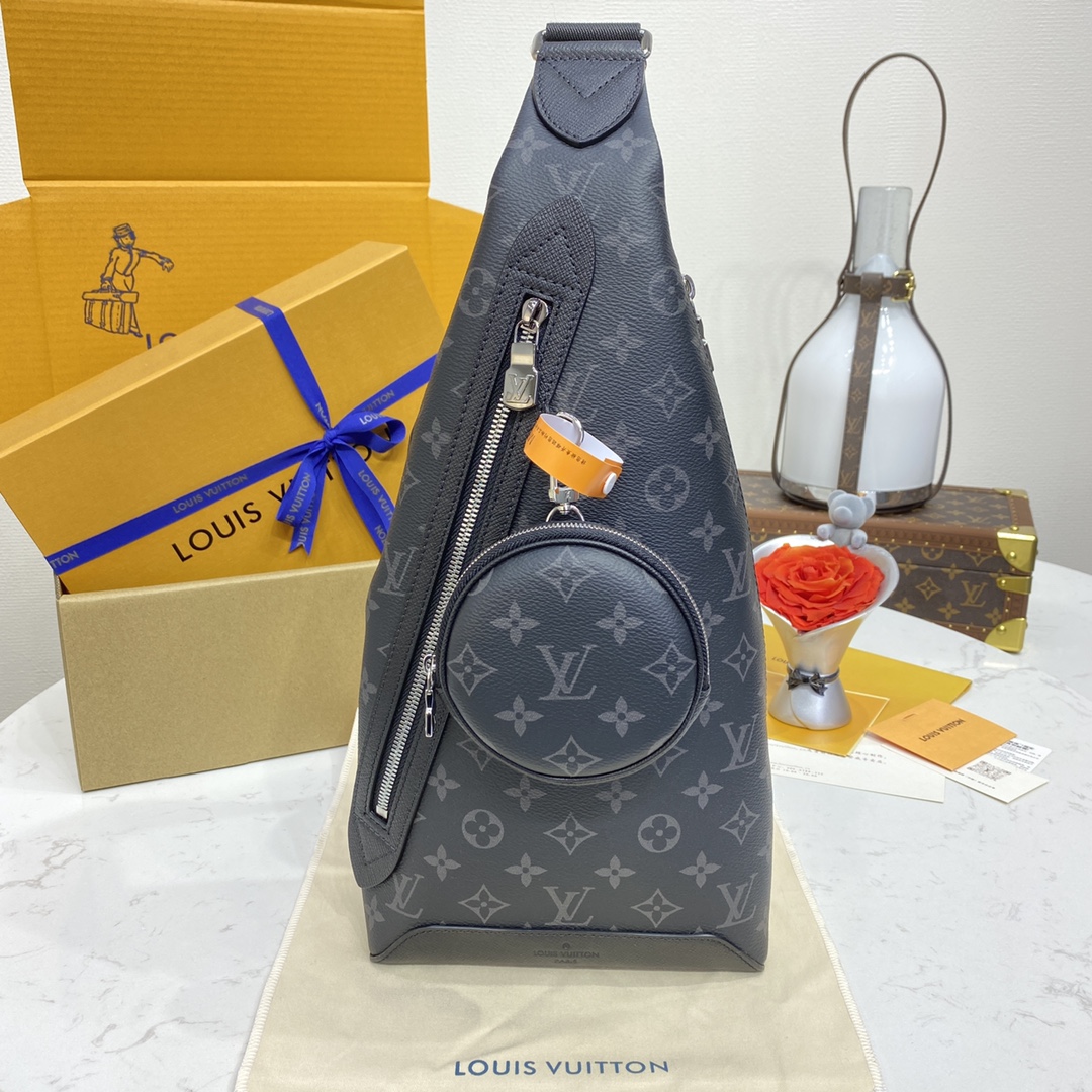 Louis Vuitton Sacos de corpo cruzado & Ombro Preto Splicing Monogram Canvas Couro de vaca M30936