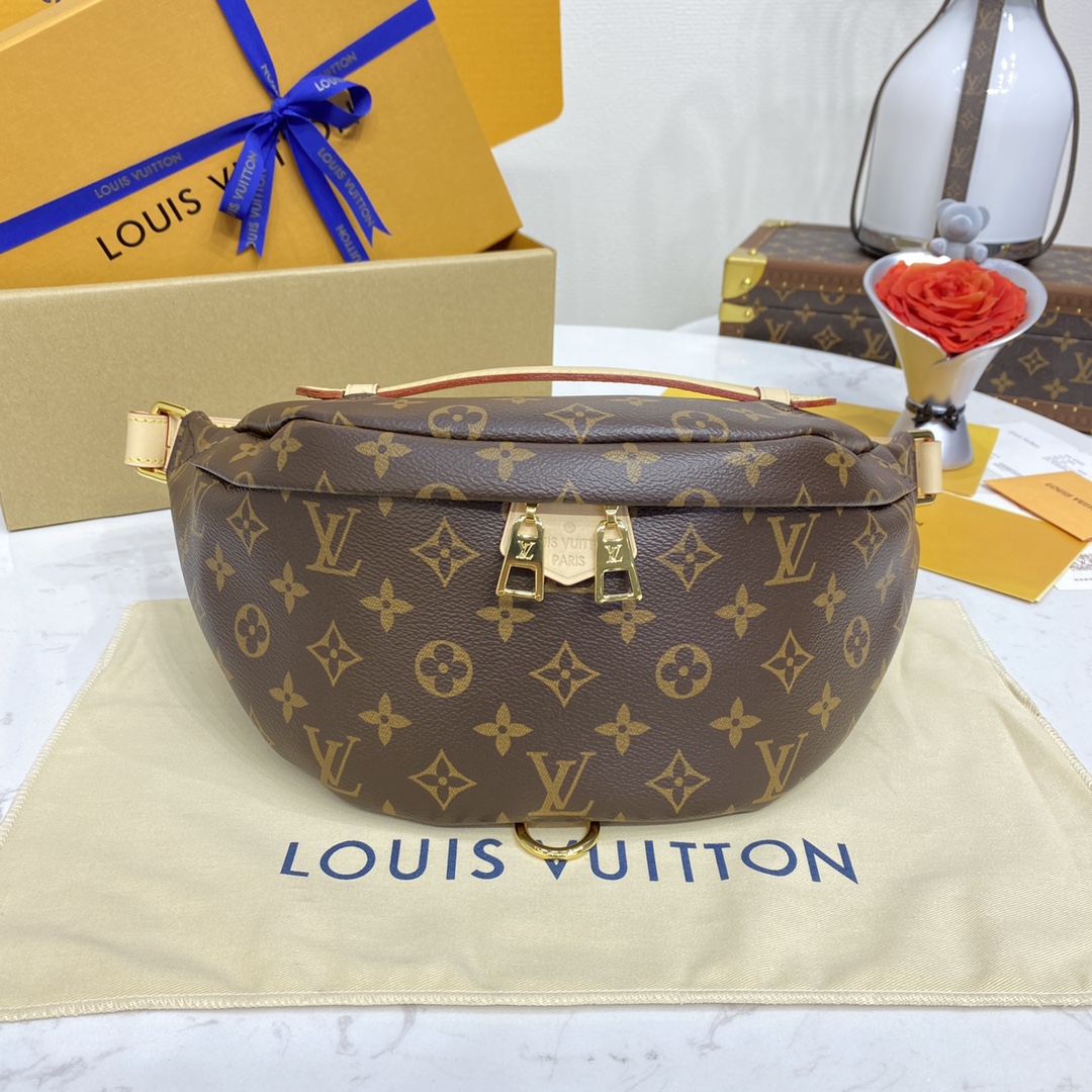 Louis Vuitton LV Bumbag Sacos de Cintura & Pochetes Ouro Monogram Canvas Algodão Couro de vaca Fashion Casual M43644