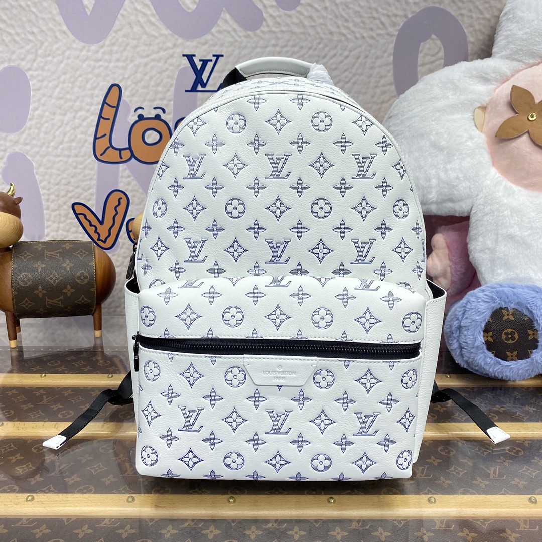 Louis Vuitton LV Discovery Bags Backpack Blue Dark White Printing M24760