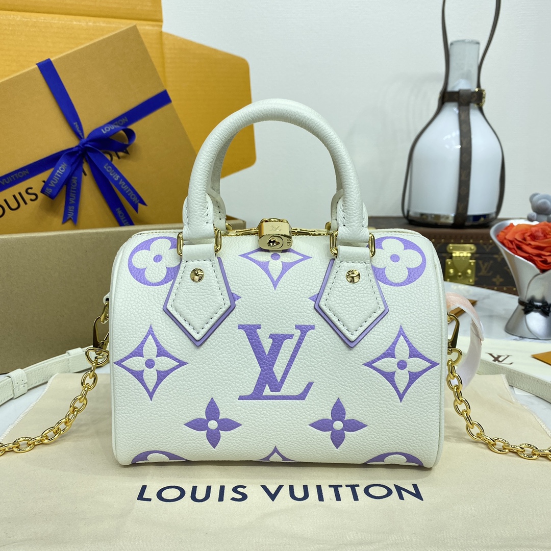 Louis Vuitton LV Speedy Sacos Bolsas Preto Azul Cor de chocolate Roxo Branco Empreinte​ Fashion Correntes M58953