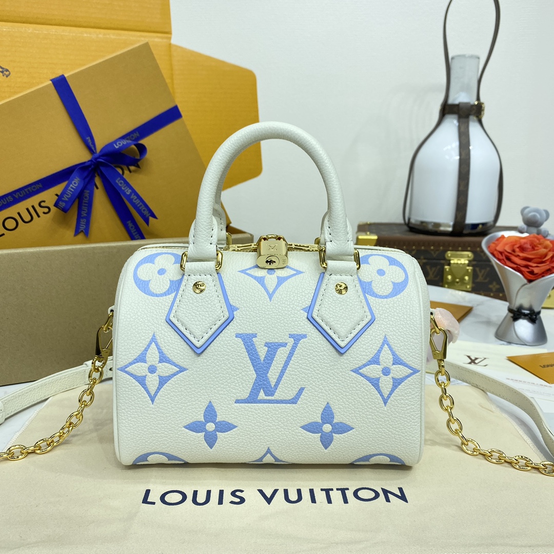 Louis Vuitton LV Speedy Sacos Bolsas Preto Azul Cor de chocolate Roxo Branco Empreinte​ Fashion Correntes M58953