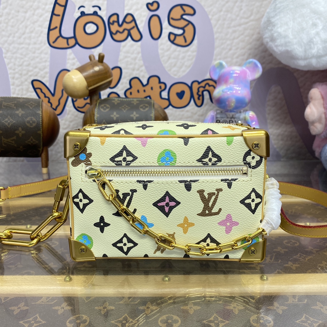 Louis Vuitton LV Soft Trunk Bags Handbags White Canvas Chains M25132