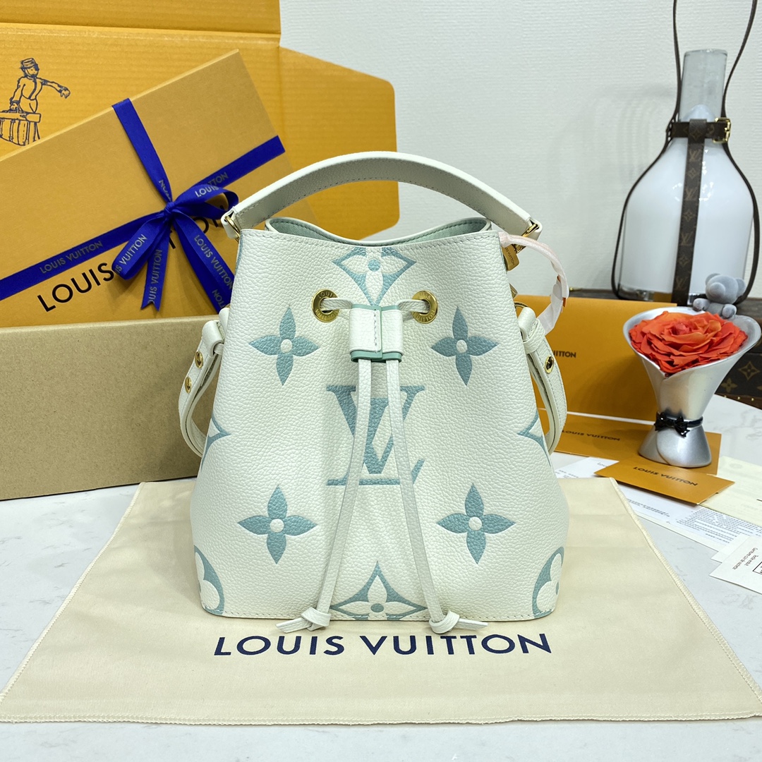 Louis Vuitton LV NeoNoe Perfeito
 Sacos Bolsas Azul Verde Roxo Branco Empreinte​ Couro de vaca Colecção Primavera M24048