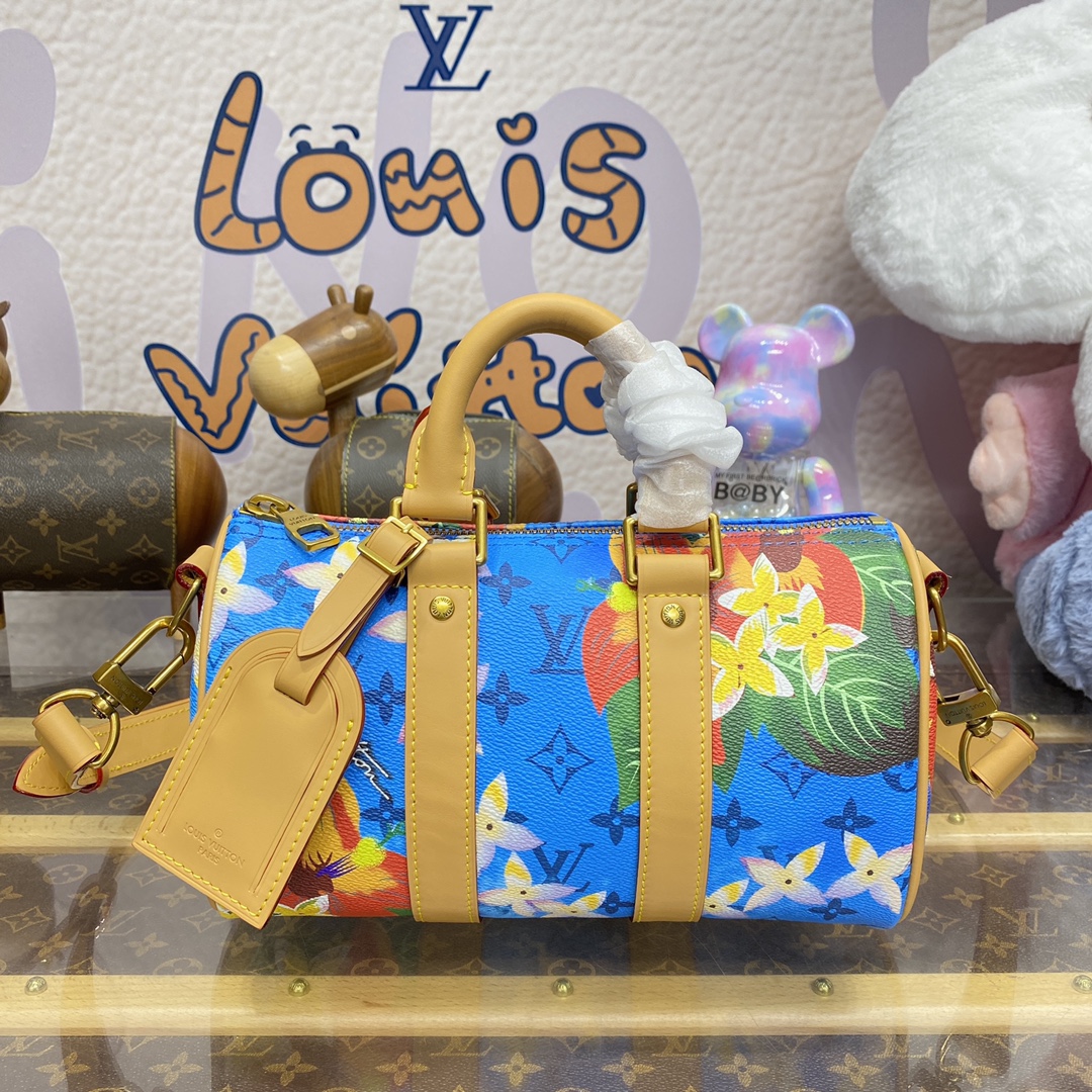 Louis Vuitton LV Keepall Handbags Travel Bags Designer Replica
 Blue Canvas Summer Collection Vintage M24999