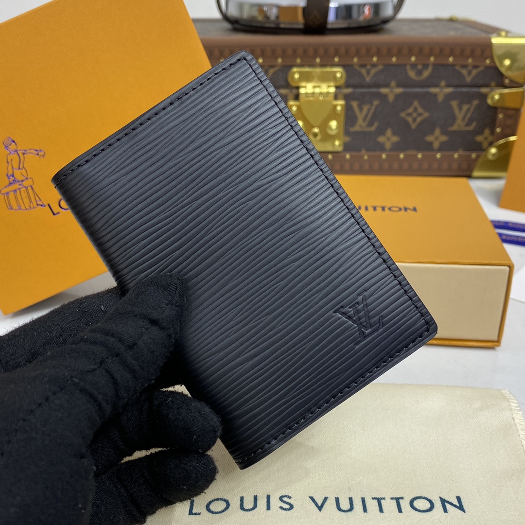 Copie aaa+
 Louis Vuitton Carteira Pequena Preto Homens Epi Canvas Couro de vaca M60642