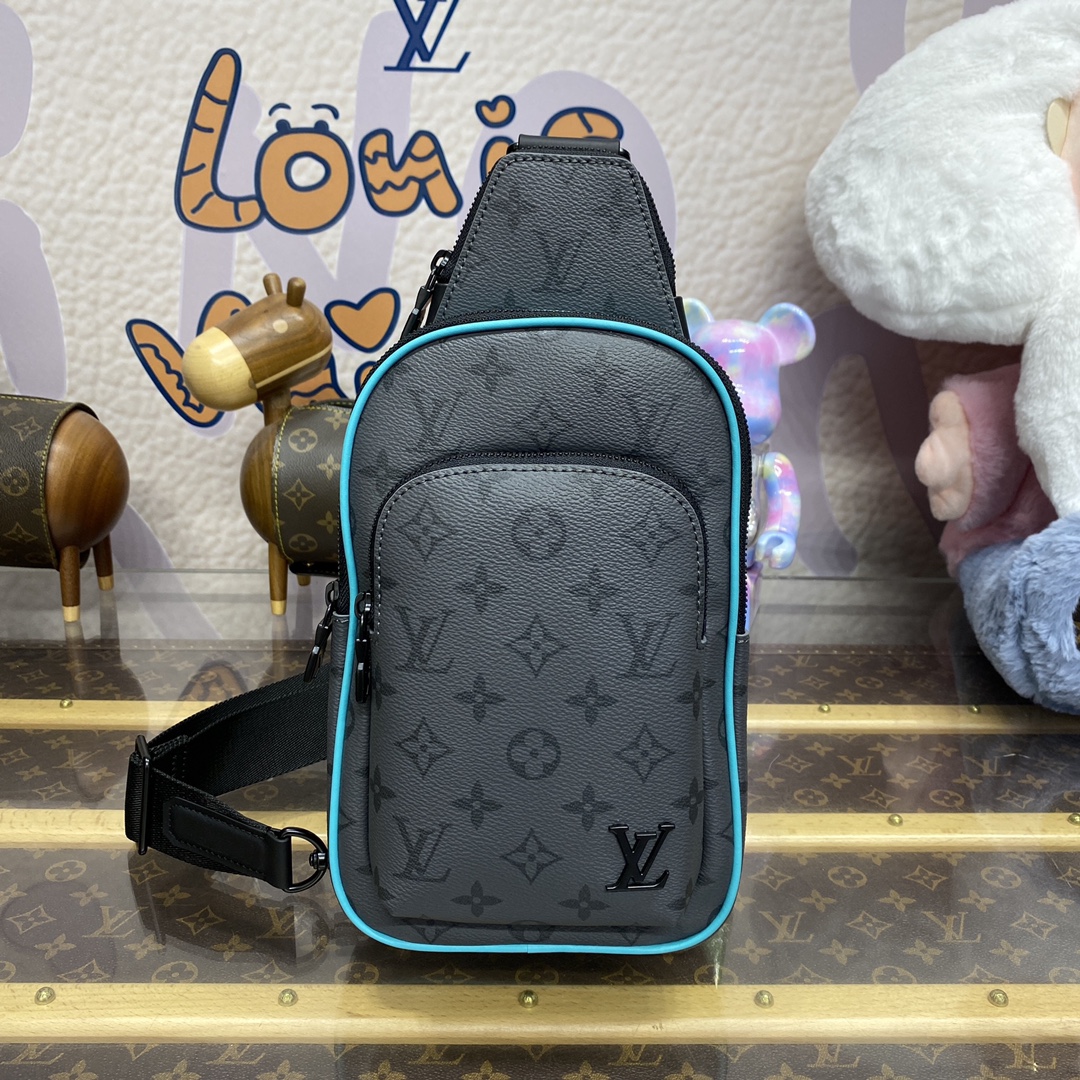 لويس فيتون LV Avenue حقيبة حقيبة الكتف &حقيبة كروس بودي أسود . غراي Monogram Eclipse قماش M47137