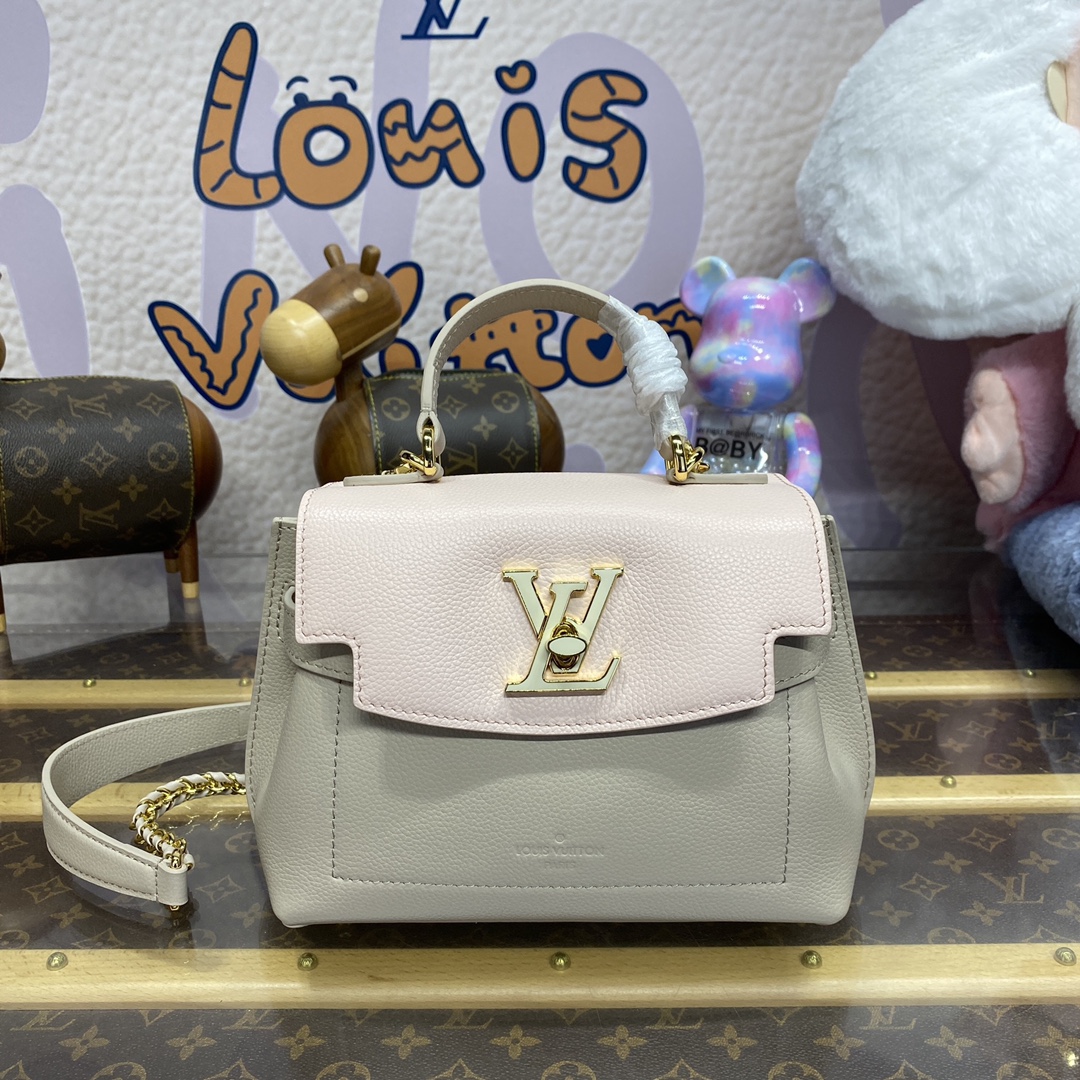 Louis Vuitton LV Lockme Ever Bolsas Sacos de corpo cruzado & Ombro Preto Cinzento Rosa Branco Tecer Couro de vaca Mini M21088