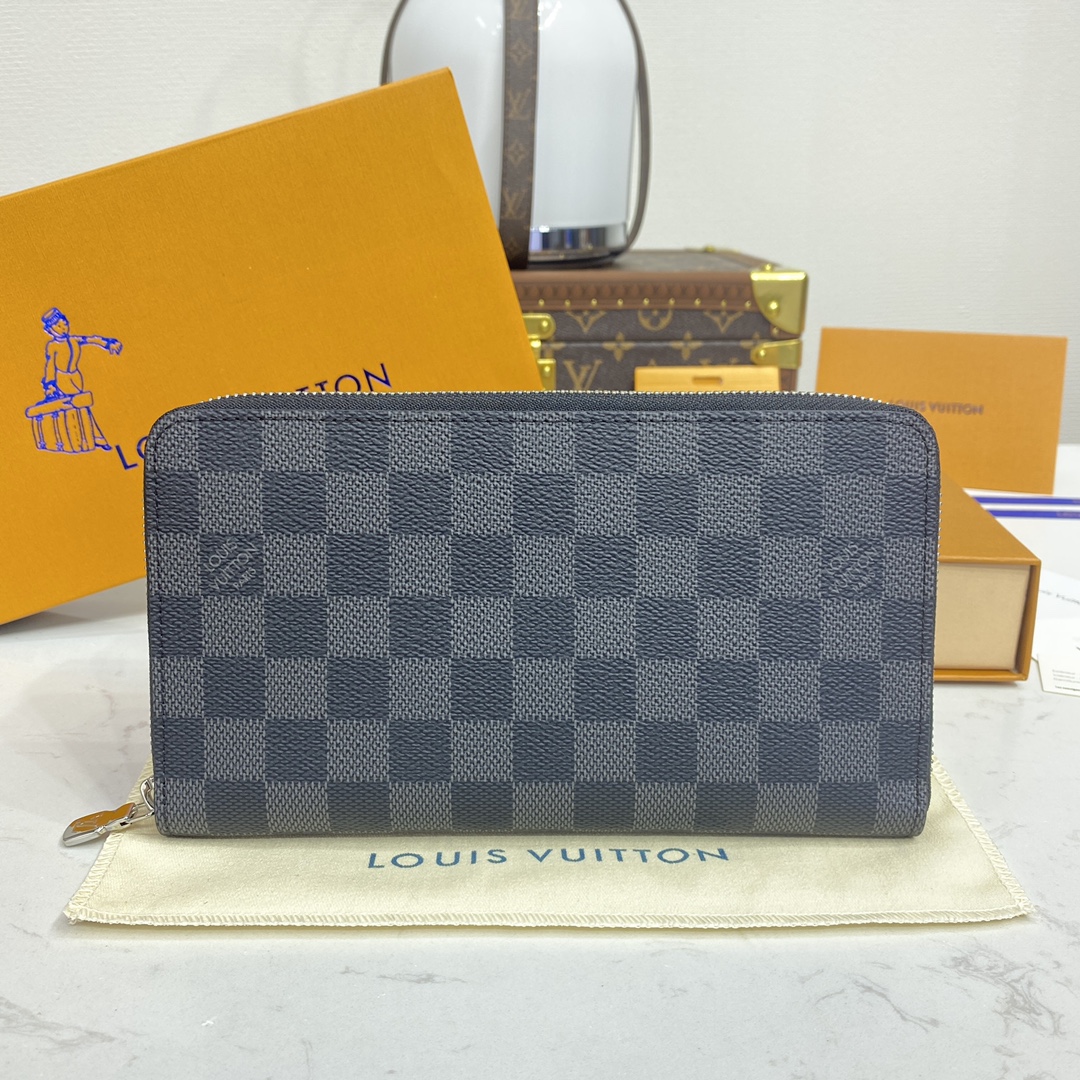 Louis Vuitton Carteira Preto Grelha Negra Damier Ebene Canvas N63077