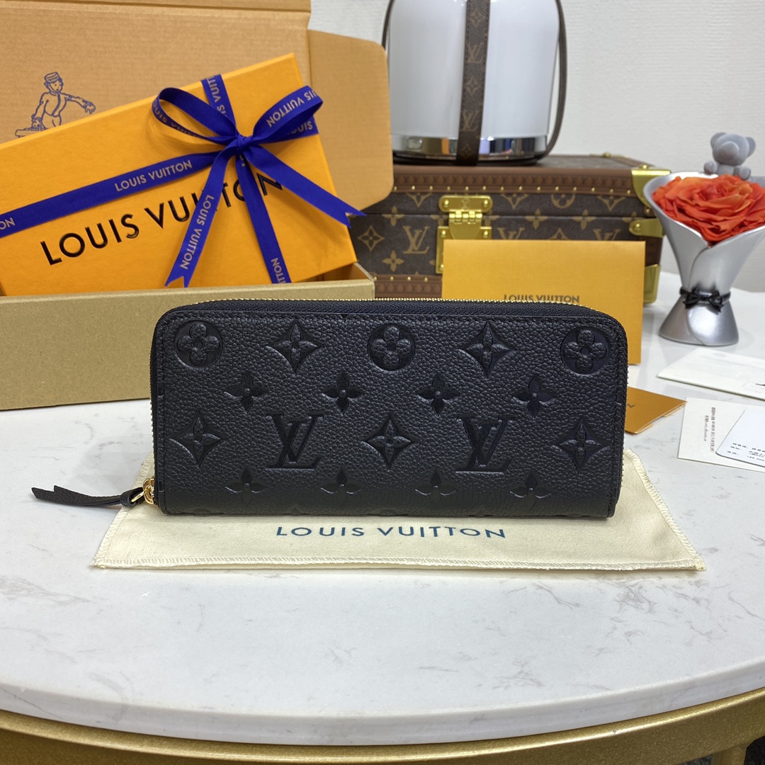 Louis Vuitton Barato
 Carteira Compre réplica quente barata de alta qualidade
 Preto Homens Empreinte​ Couro vaca M60171