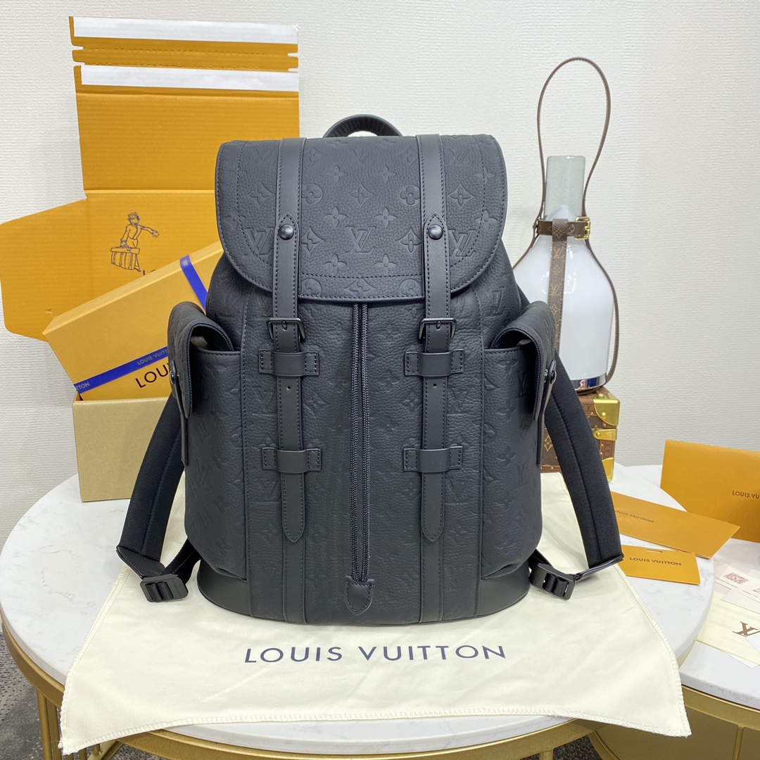 Louis Vuitton LV Christopher Sacos Mochila Preto Taurillon Couro de vaca M55699