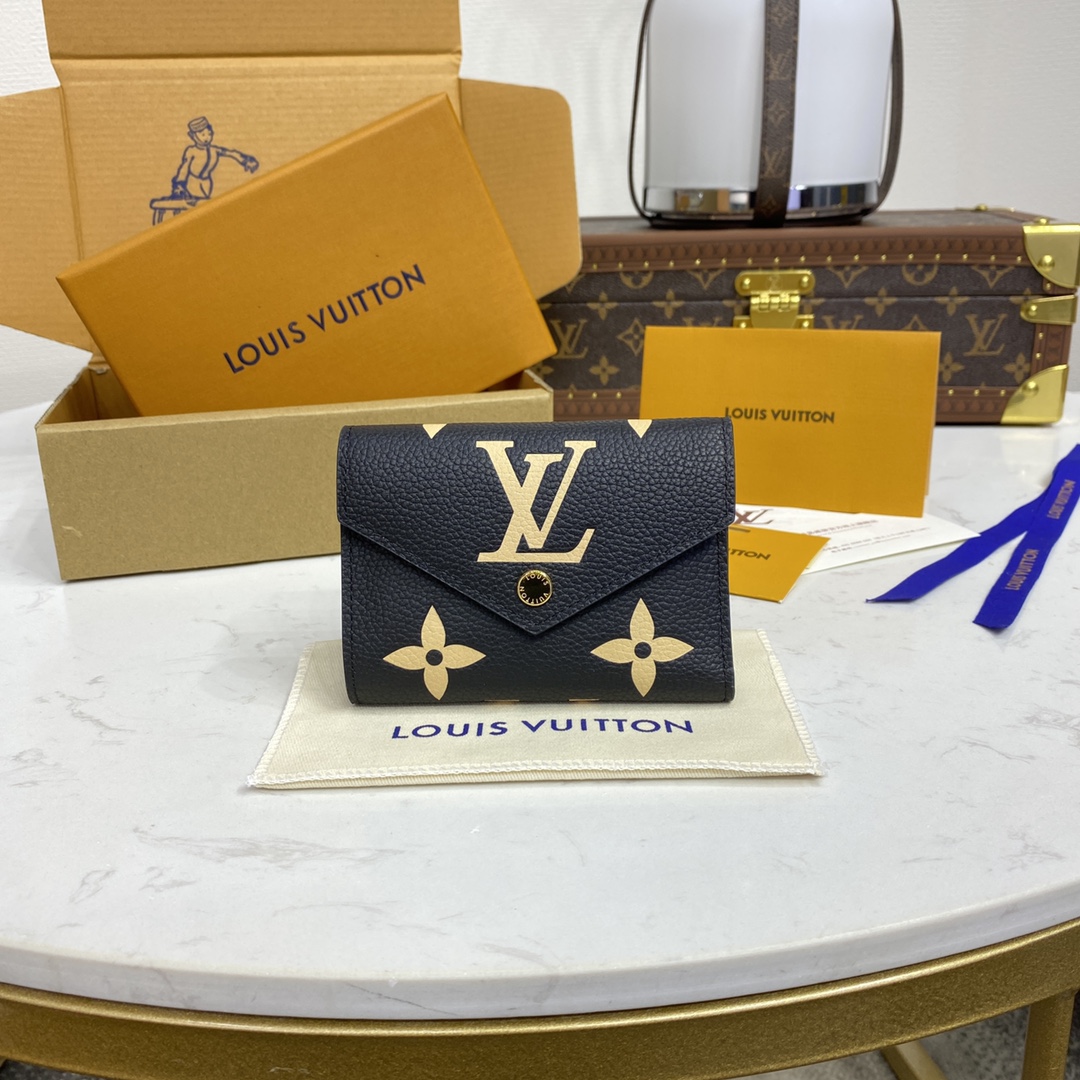 Wholesale Sale
 Louis Vuitton Wallet High Quality Happy Copy
 Black Grey Empreinte​ Cowhide M81861