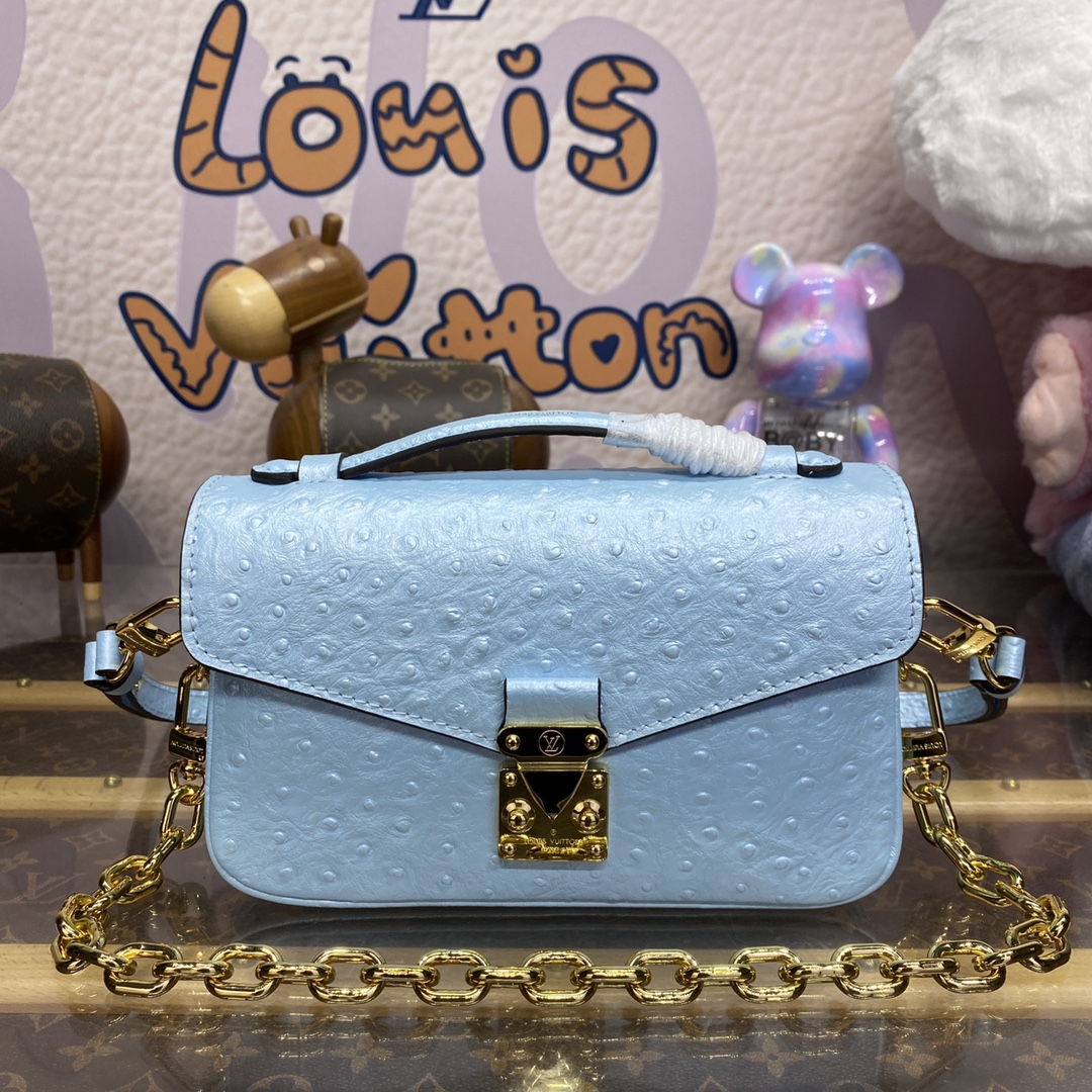 لويس فيتون LV Pochette MeTis حقيبة حقيبة يد بلو وردي أبيض . سلسلة N85902