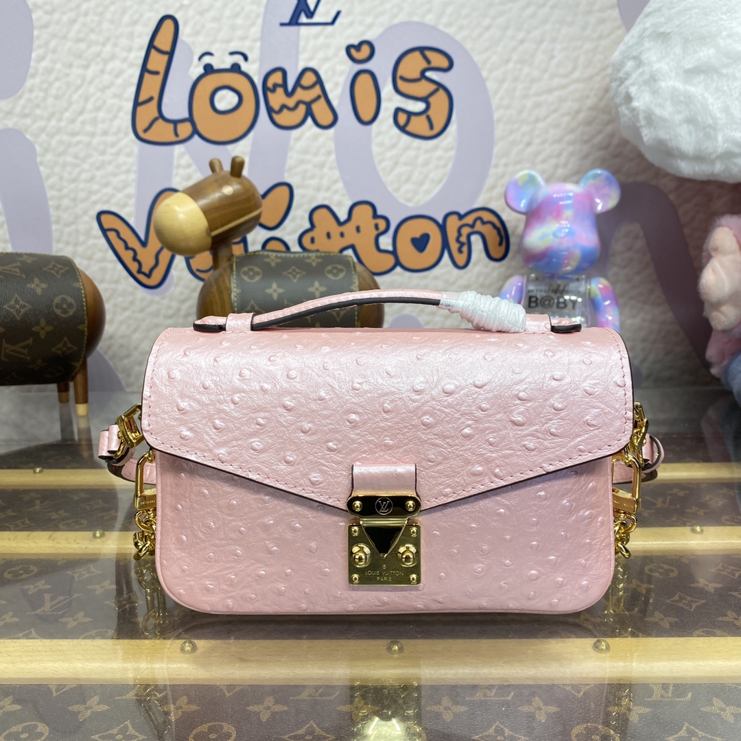 لويس فيتون LV Pochette MeTis حقيبة حقيبة يد بلو وردي أبيض . سلسلة N85902