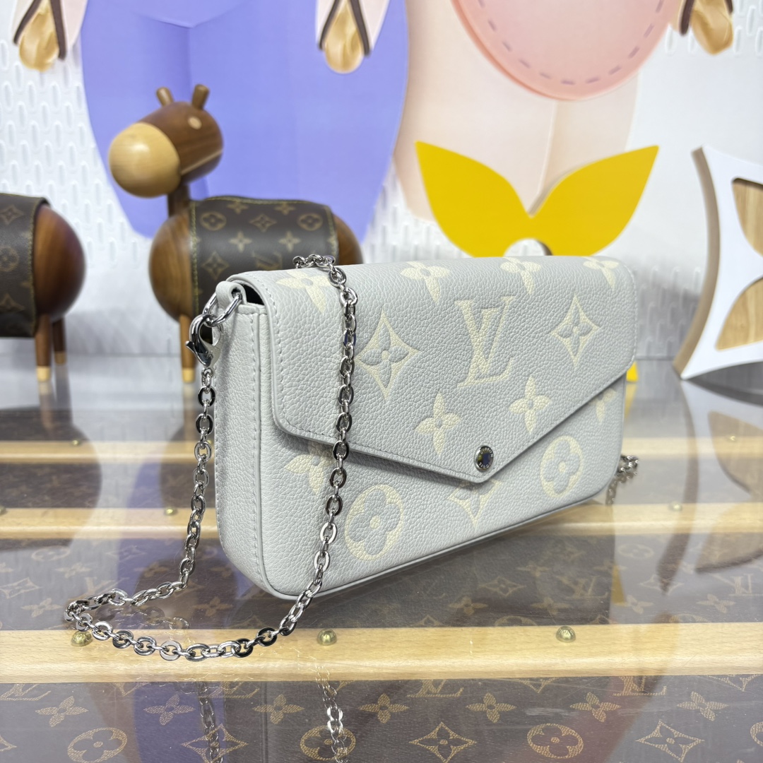 [Louis Vuitton Wallets]POCHETTEFELICIE three-piece package chain M82610 gray s