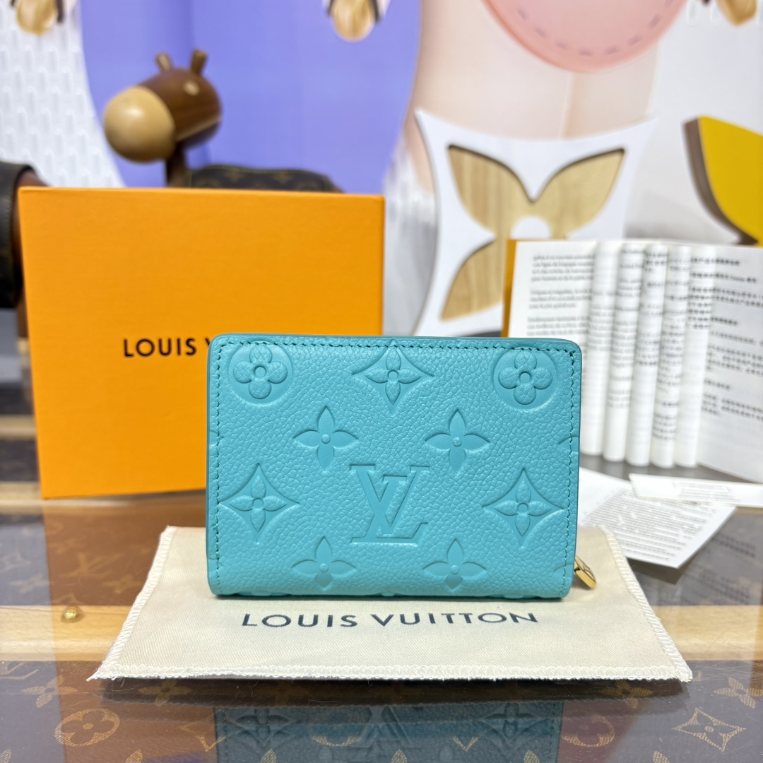 [Louis Vuitton Wallets]M13619 Green rose Red Blue two-fold zip wallet xTMPortf