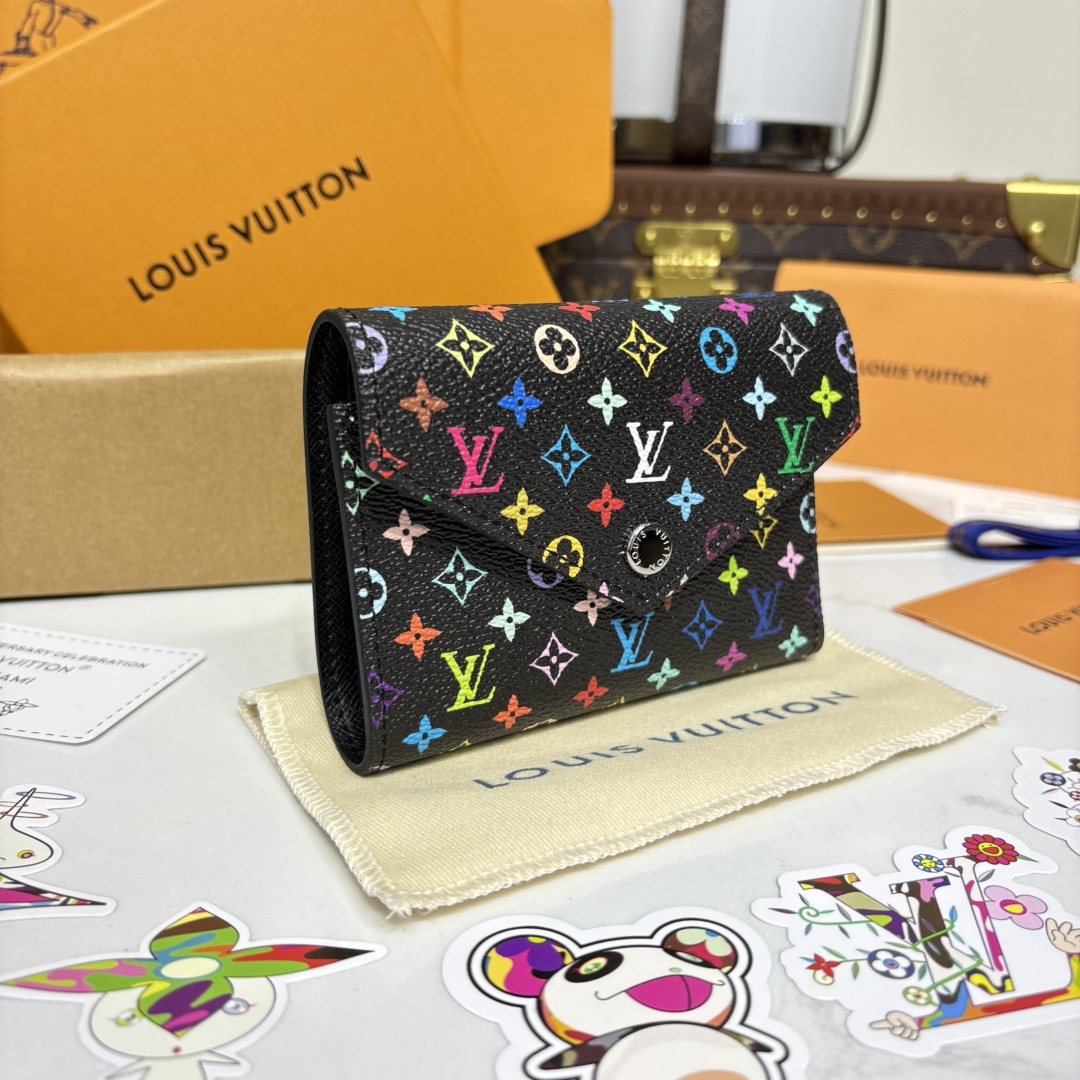 [Louis Vuitton Wallets]XTMVICTORINEMS Wallet M14163 Black Color white color ch