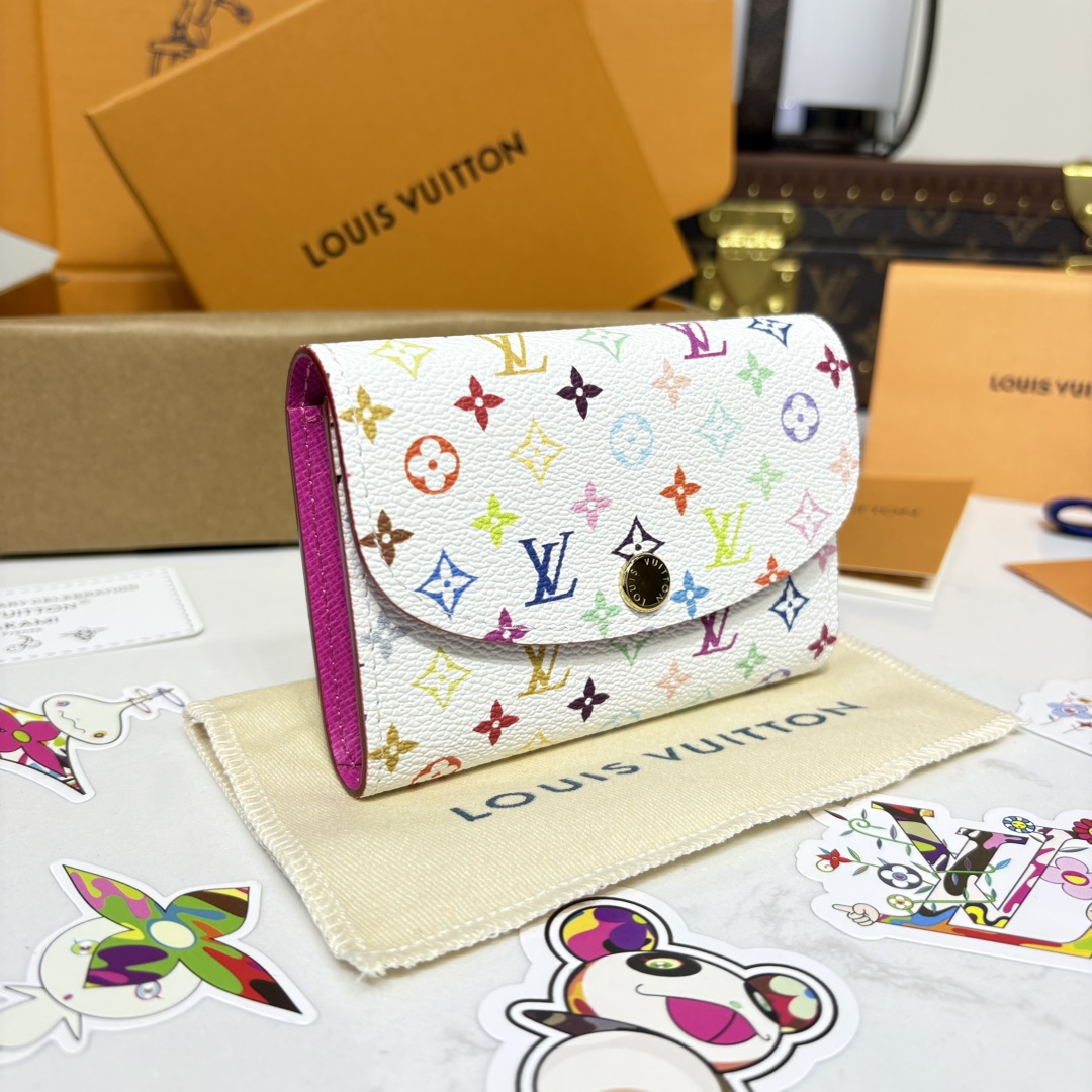 [Louis Vuitton Wallets]XTMROSALIE coin purse M13399 White Color black color ch