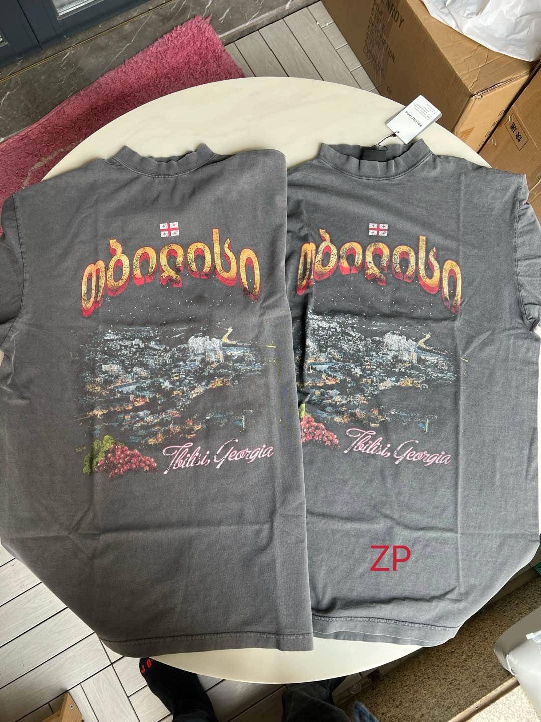 2025SS Washed Fade Round Barrel Georgia Print T-Shirt - Seamless Comfort 4 i1736082237843 8115 0 2