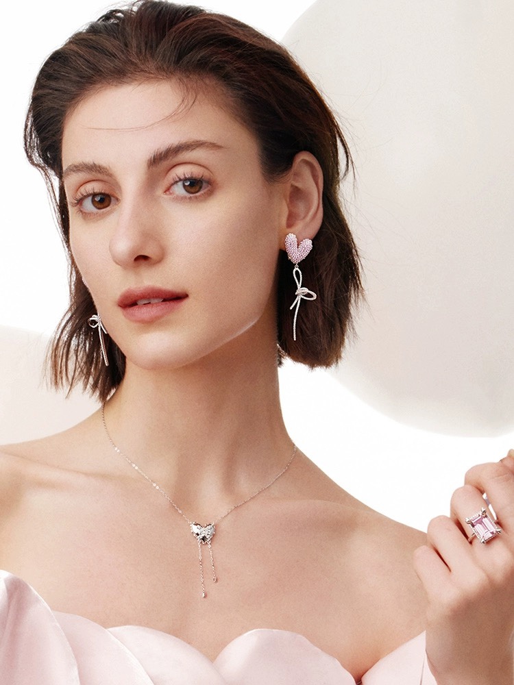 P110  HEFANG何方告白气球耳环简约设计长款轻奢高级耳坠耳夹耳钉耳饰女925纯银材质