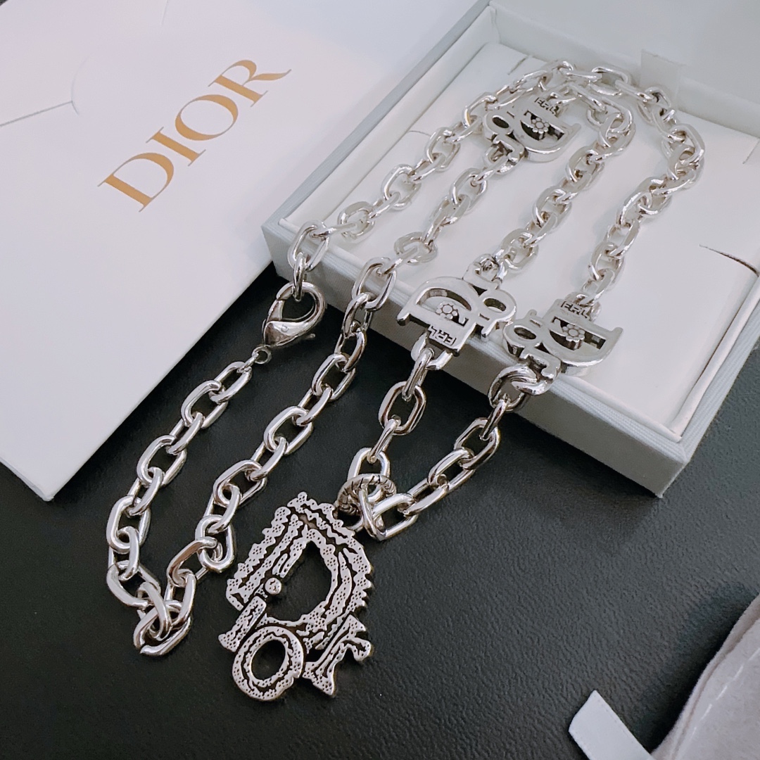 Dior Joyas Collar Universal para hombres y mujeres Vintage Cadena