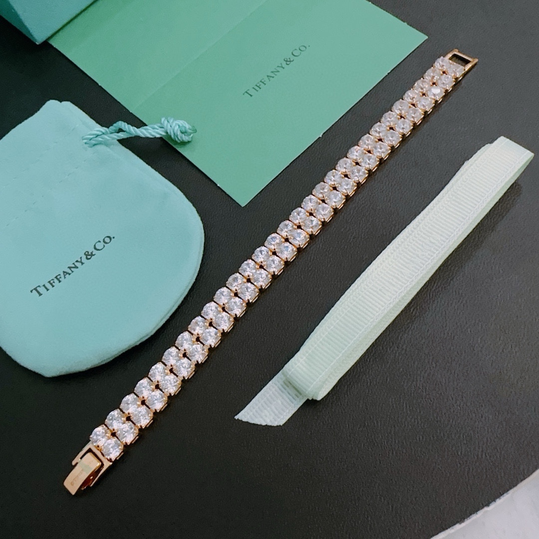 Tiffany&Co. תכשיטים צמיד פלטינום קבע עם יהלומים