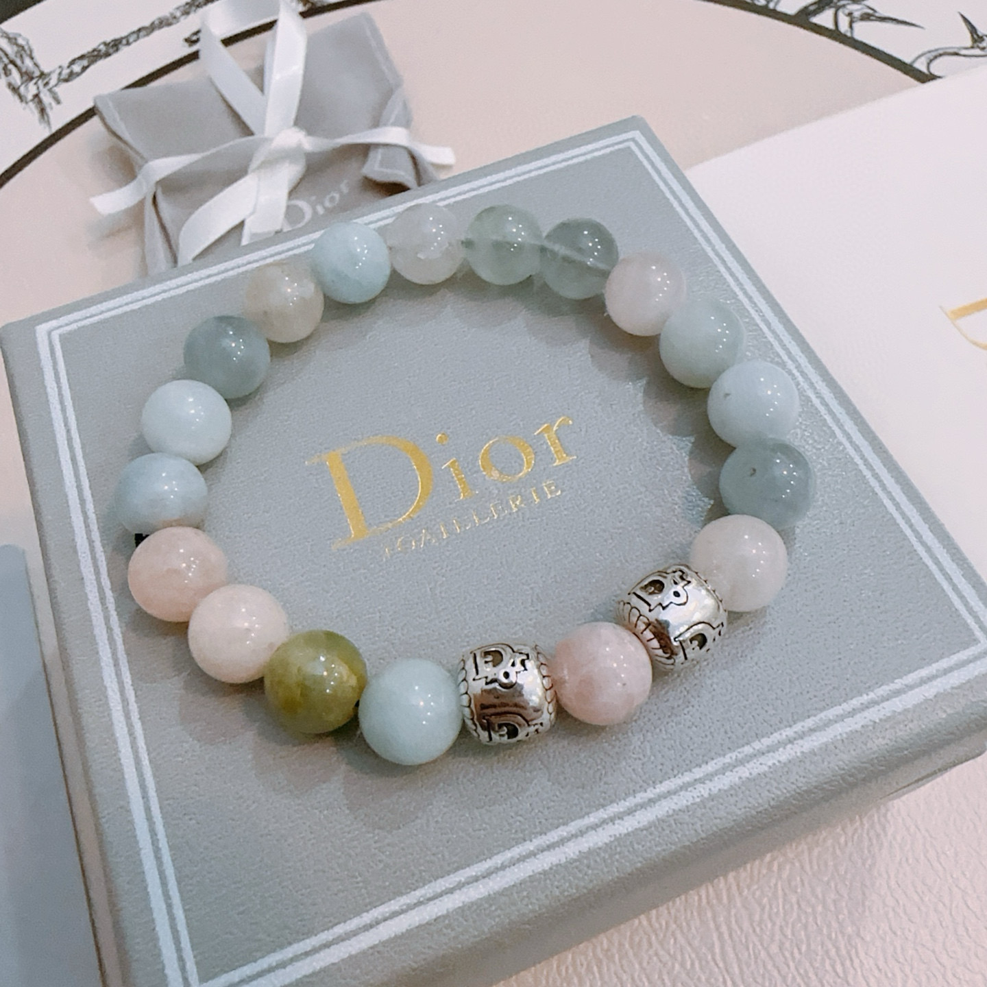 Pulsera Dior de Ágata Multicolor y Plata Tibetana, Estilo Vintage 6 i1749049491395 2878 0 4