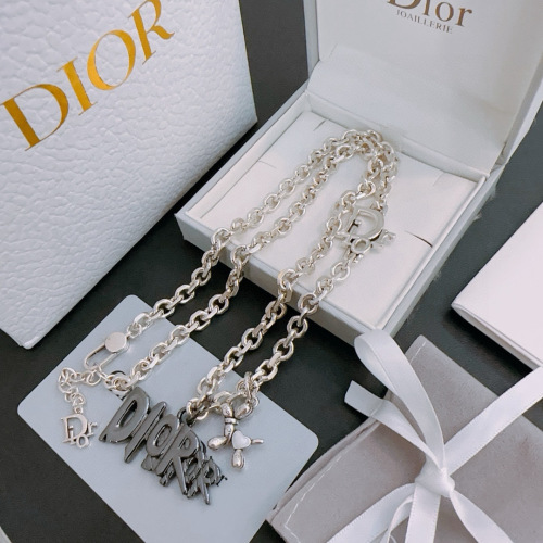 Dior Necklace Unisex Retro Punk Rock Style Chain, Silver Tone 1 Dior Necklace Unisex Retro Punk Rock Style Chain, Silver Tone