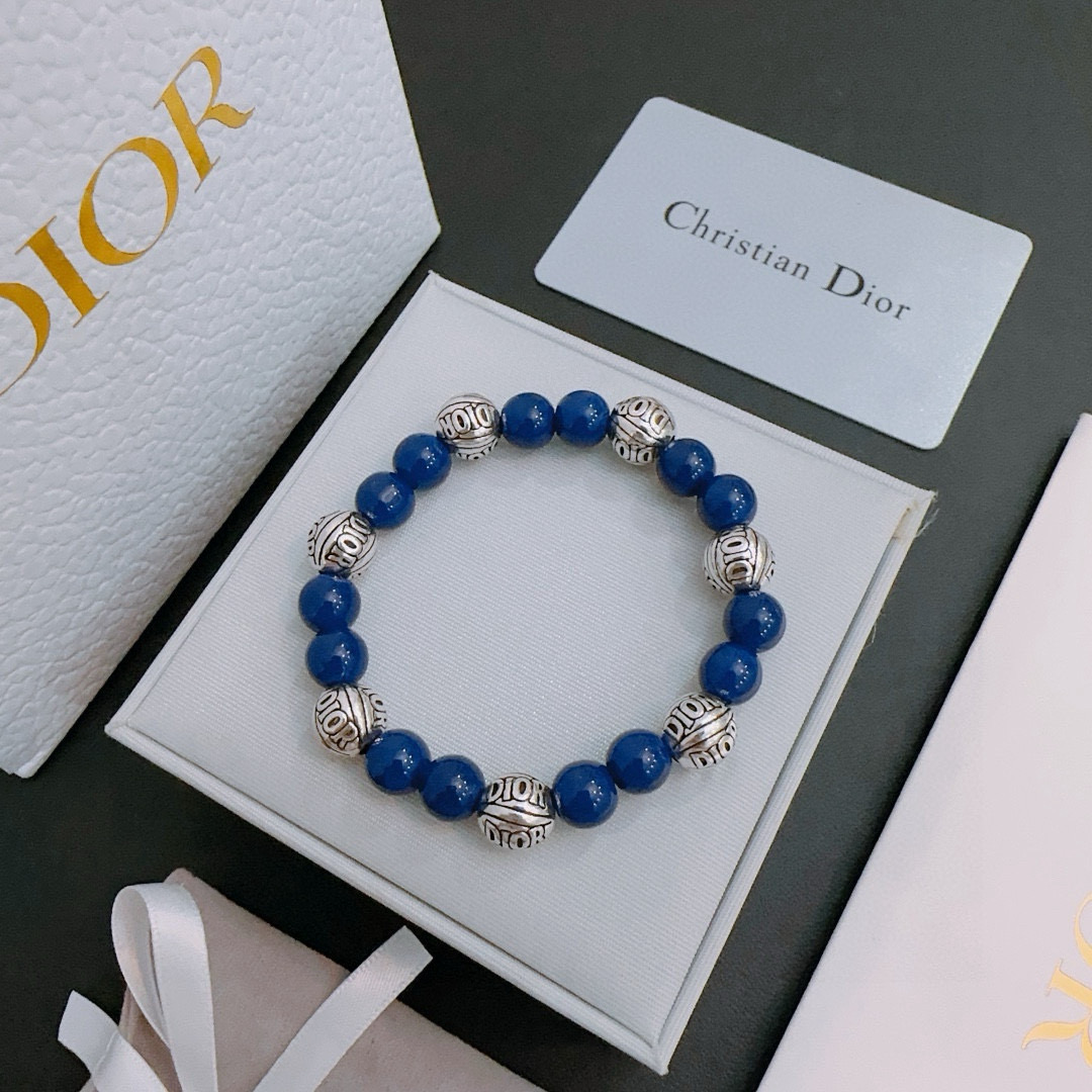 DIOR-Inspired Beaded Bracelet with Silver Accents, Unisex Retro Style 3 i1751032451255 6730 0 1