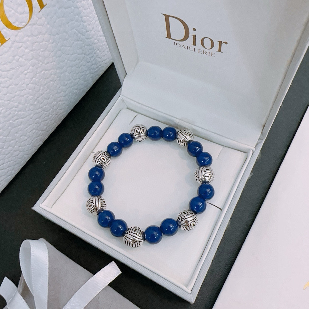 DIOR-Inspired Beaded Bracelet with Silver Accents, Unisex Retro Style 9 i1751032451821 1702 0 7