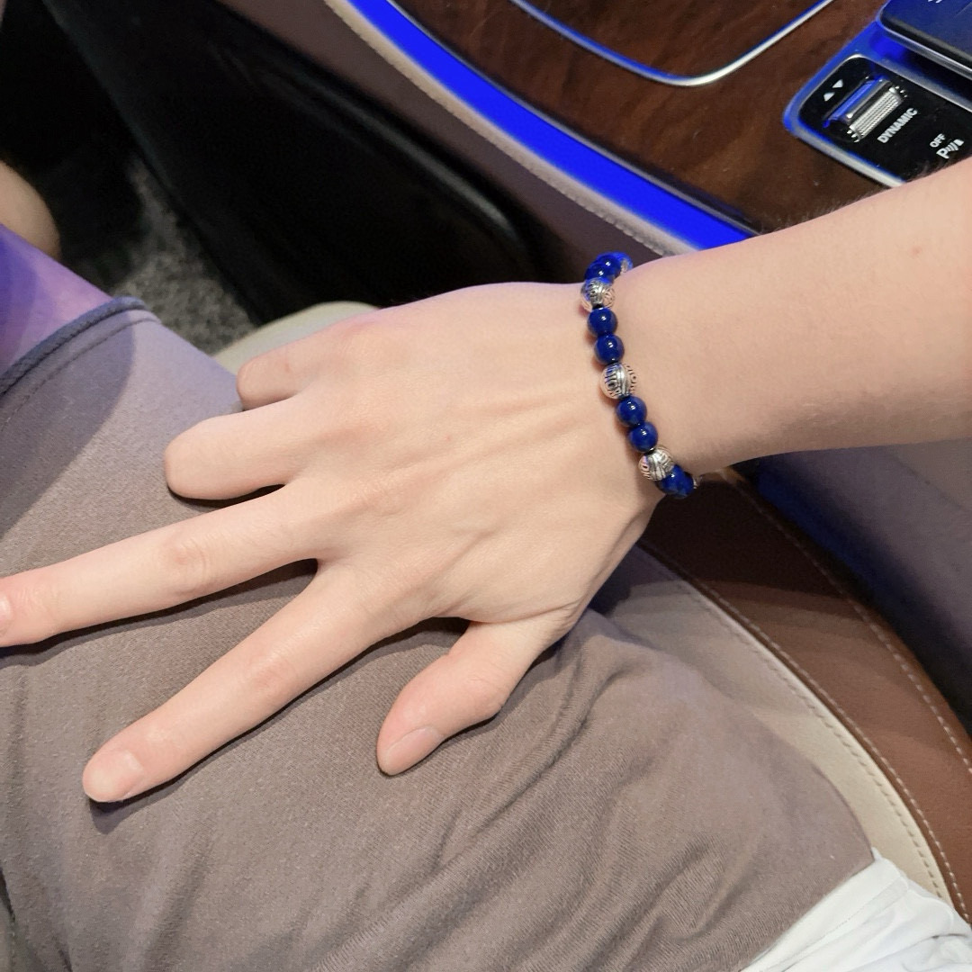 DIOR-Inspired Beaded Bracelet with Silver Accents, Unisex Retro Style 7 i1751032451825 6547 0 5