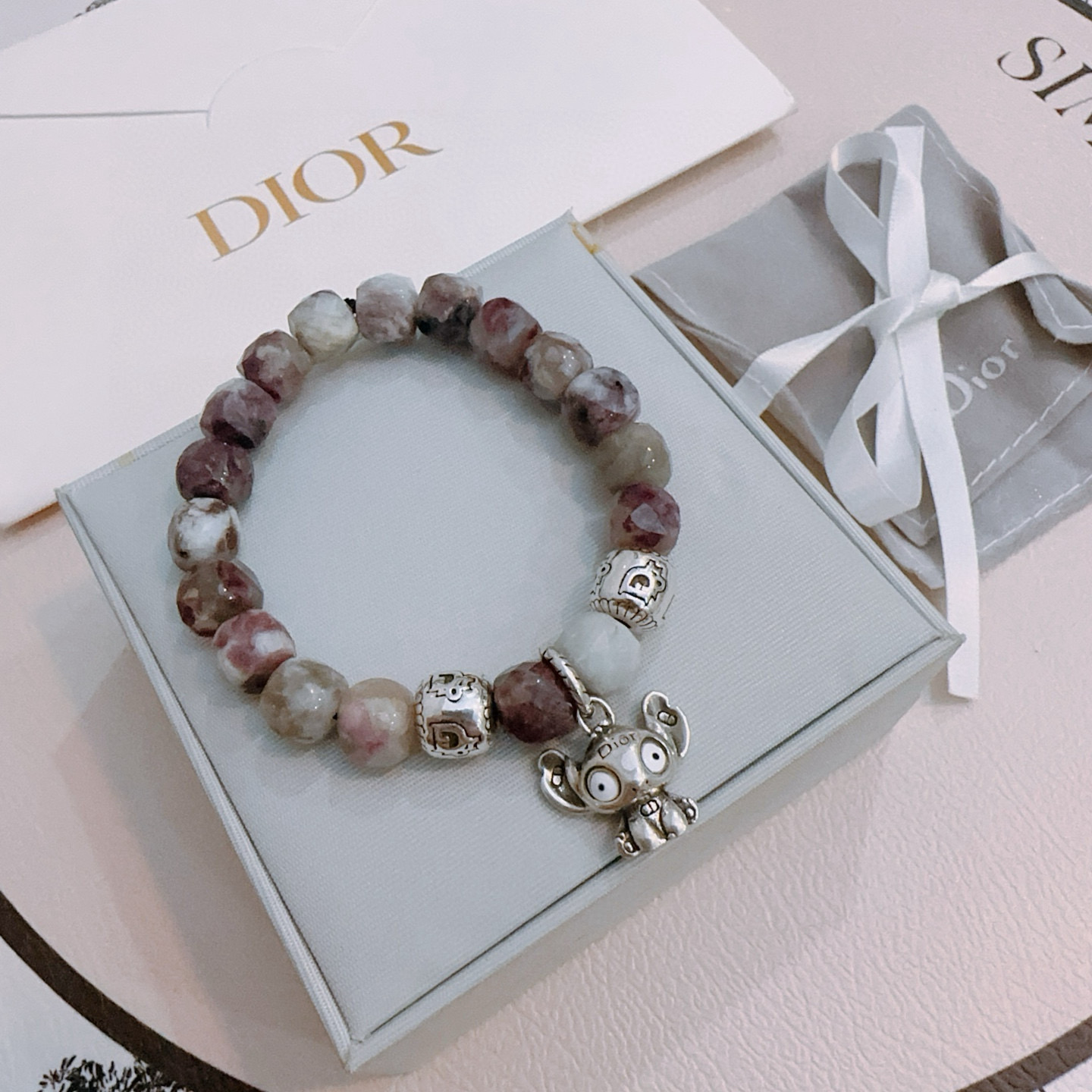   专柜精工版本 DIOR迪奥 多元素玛瑙泰银风格手链 明星同款 复古做旧风 原版复刻 纯手工打造 正品