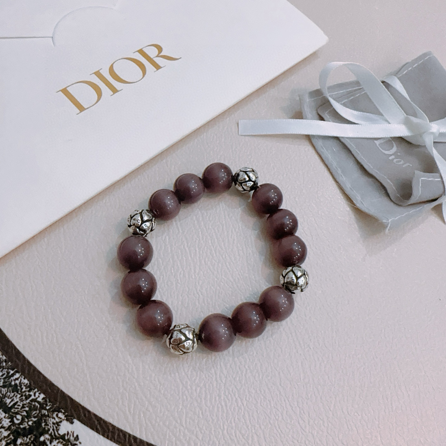   专柜精工版本 DIOR迪奥 多元素玛瑙泰银风格手链 明星同款 复古做旧风 原版复刻 纯手工打造 正品
