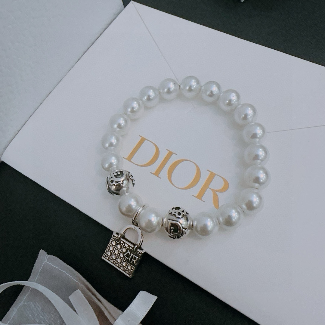   专柜精工版本 DIOR迪奥 多元素珍珠玛瑙泰银风格手链 权志龙明星同款 复古做旧风 原版复刻 纯手工