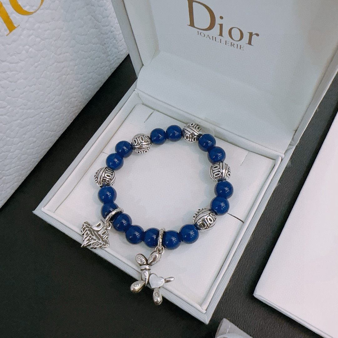   专柜精工版本 DIOR迪奥 多元素玛瑙泰银风格手链 权志龙明星同款 复古做旧风 原版复刻 纯手工打造