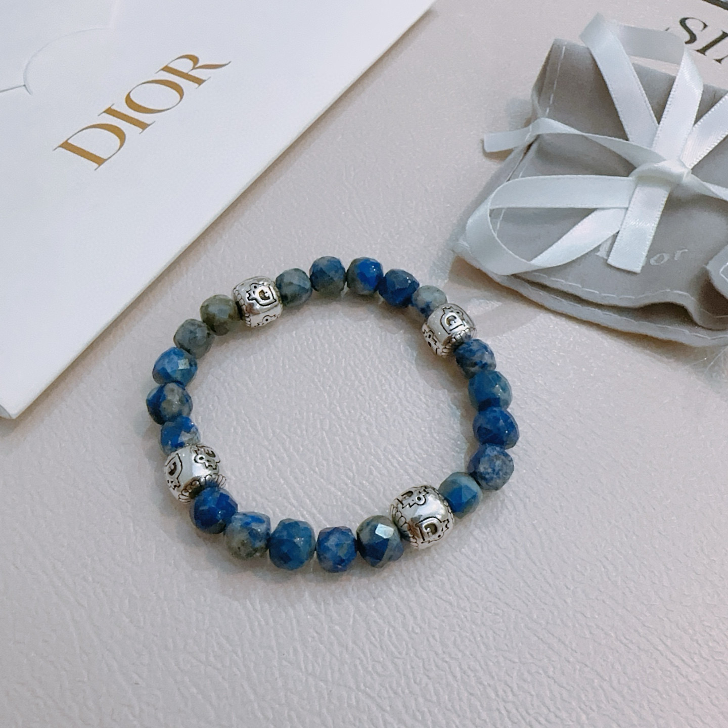   专柜精工版本 DIOR迪奥 多元素玛瑙泰银风格手链 权志龙明星同款 复古做旧风 原版复刻 纯手工打造