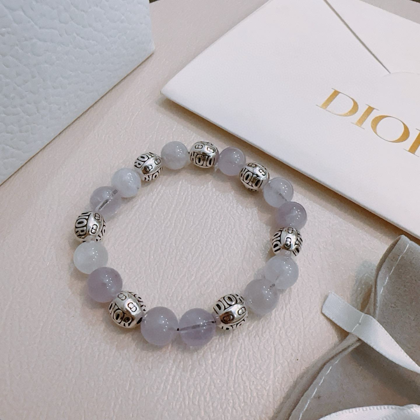   专柜精工版本 DIOR迪奥 多元素天然石玛瑙泰银风格手链 权志龙明星同款 复古做旧风 原版复刻 纯手