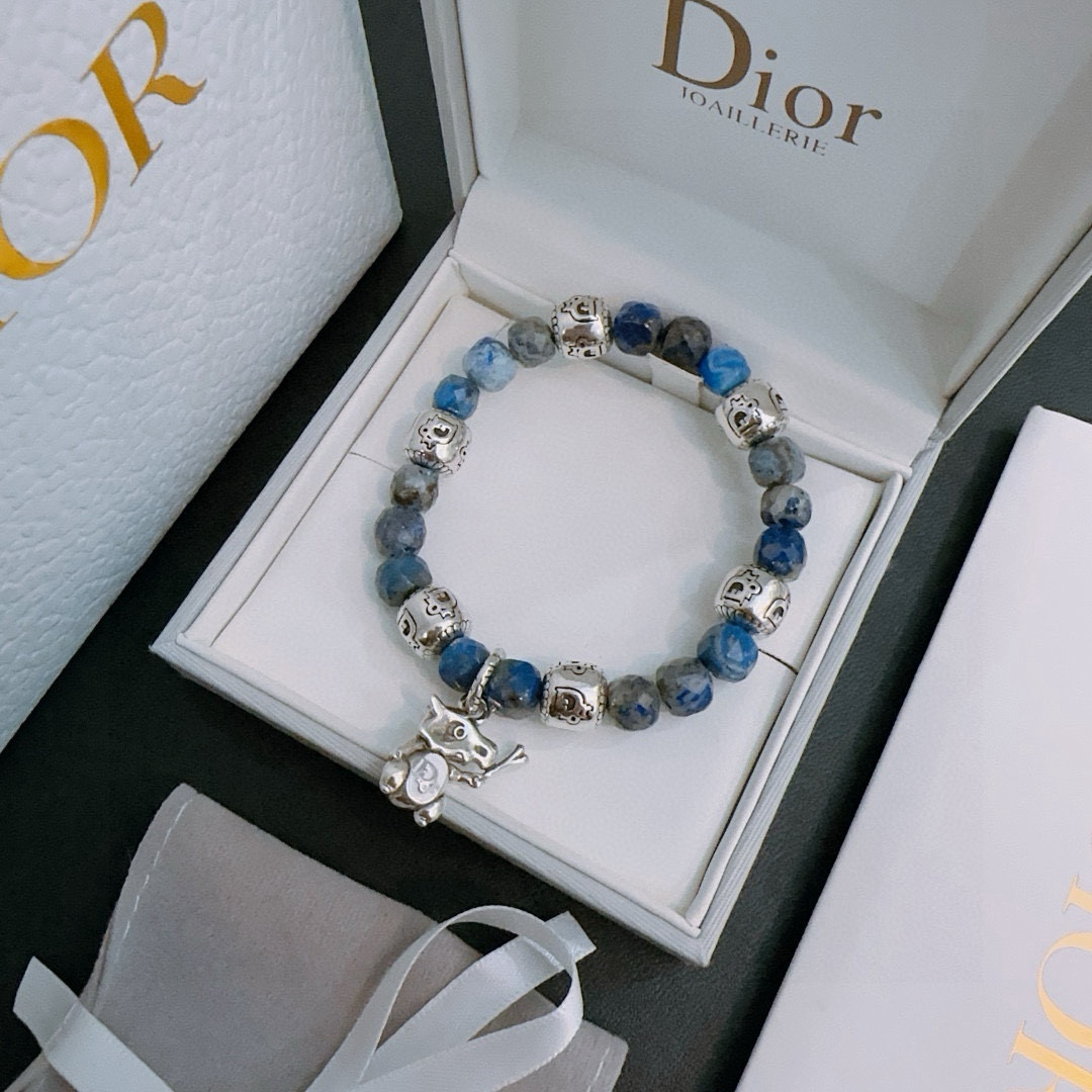   专柜精工版本 DIOR迪奥 多元素玛瑙泰银风格手链 权志龙明星同款 复古做旧风 原版复刻 纯手工打造