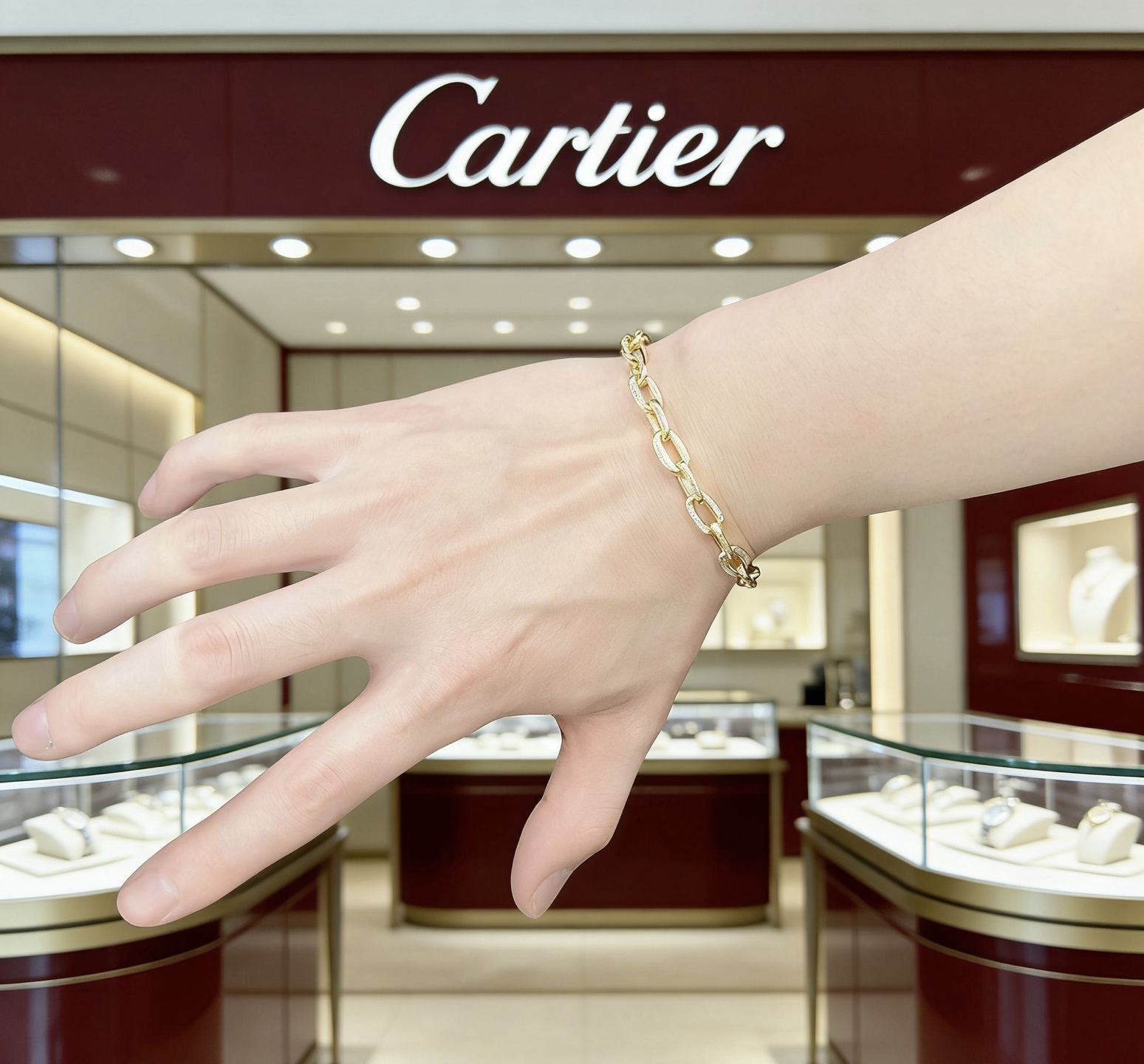 Cartier 新款带钻卡地亚手链V金材质系列 品相完美 细节无敌 那种独特的色泽完全无可挑剔 再缀以 指环外形设计