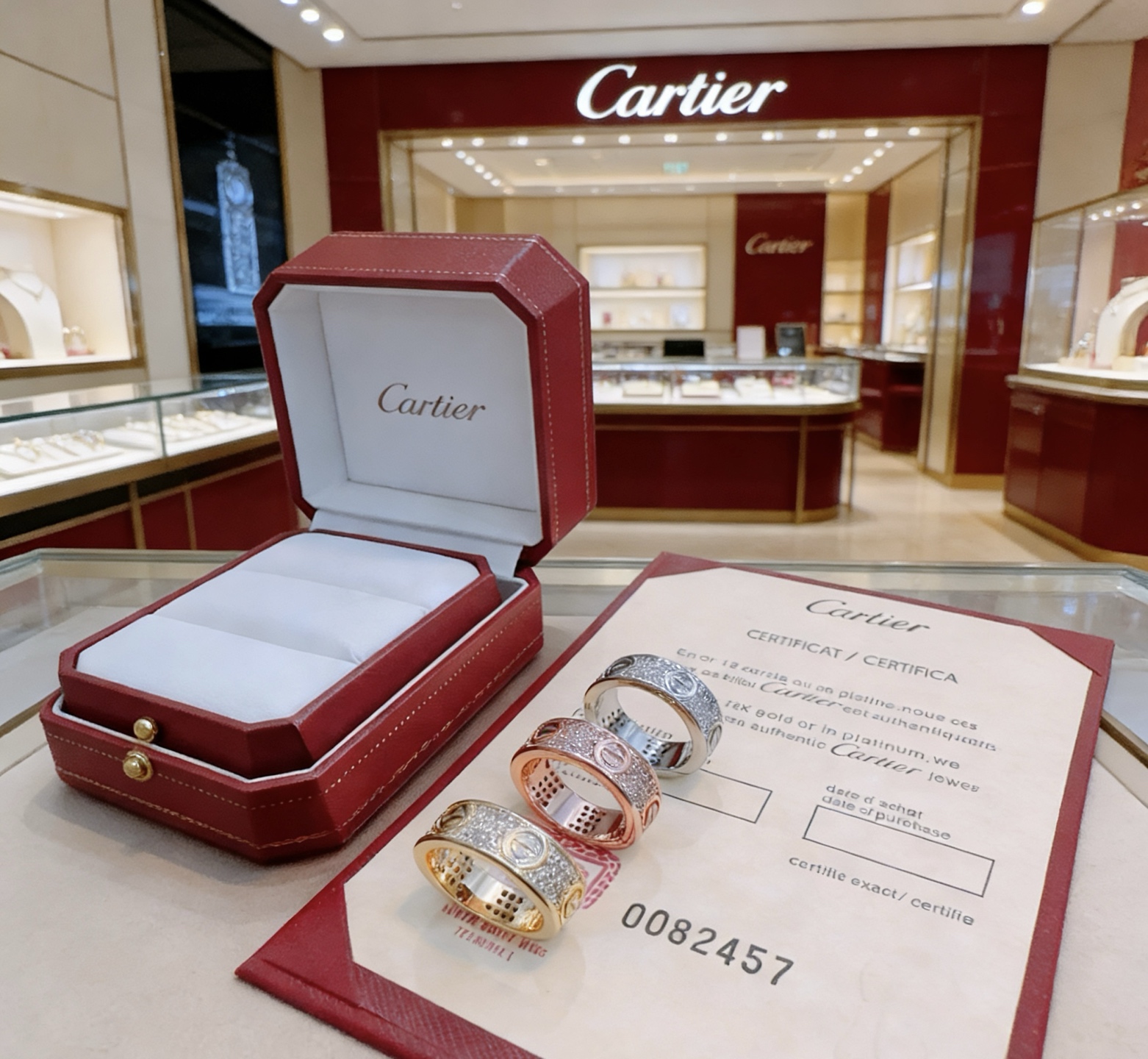 Cartier 新款带钻卡地亚戒指V金材质系列 品相完美 细节无敌 那种独特的色泽完全无可挑剔 再缀以 指环外形设计
