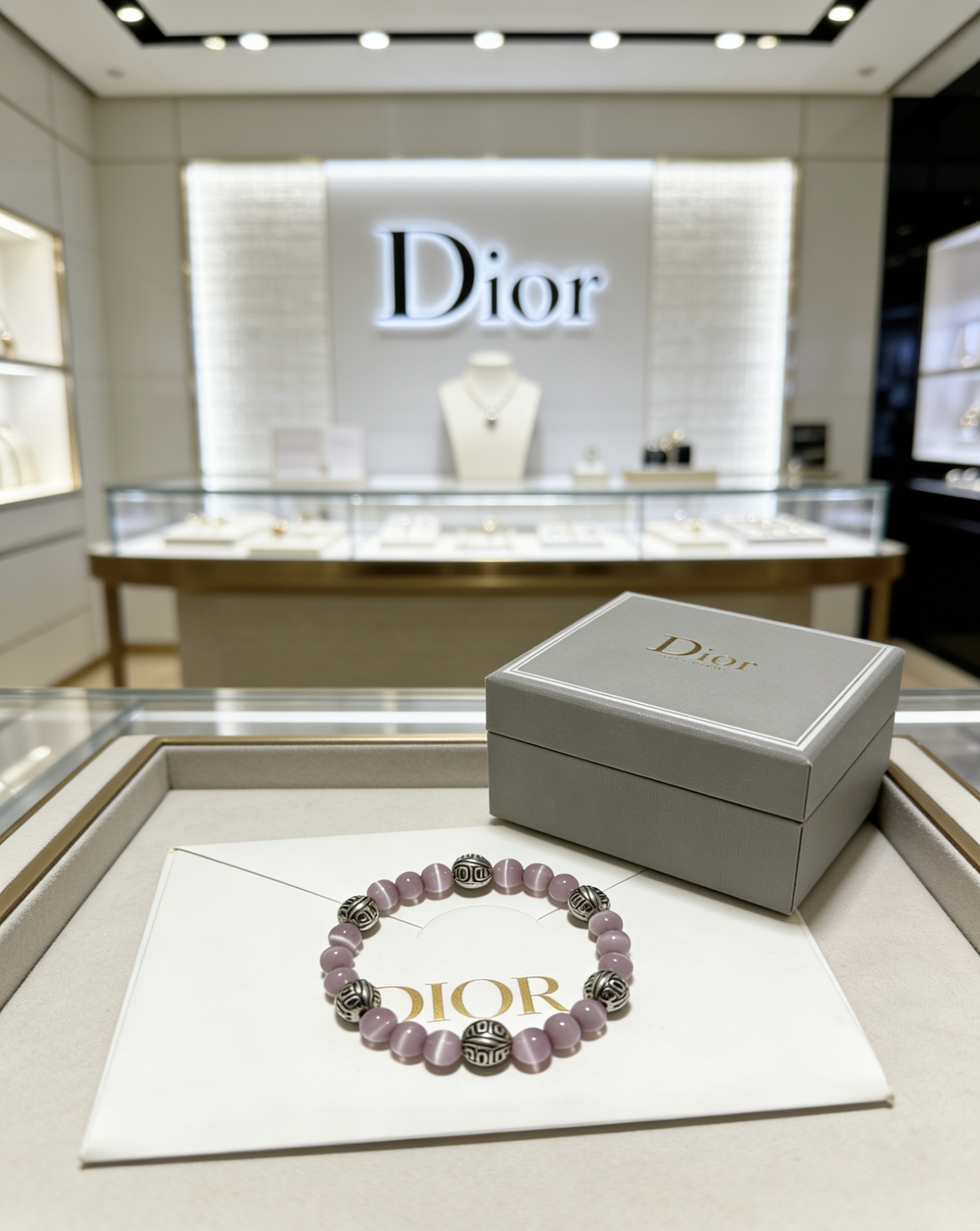 Dior 精工版本 DIOR迪奥 多元素玛瑙泰银风格手链