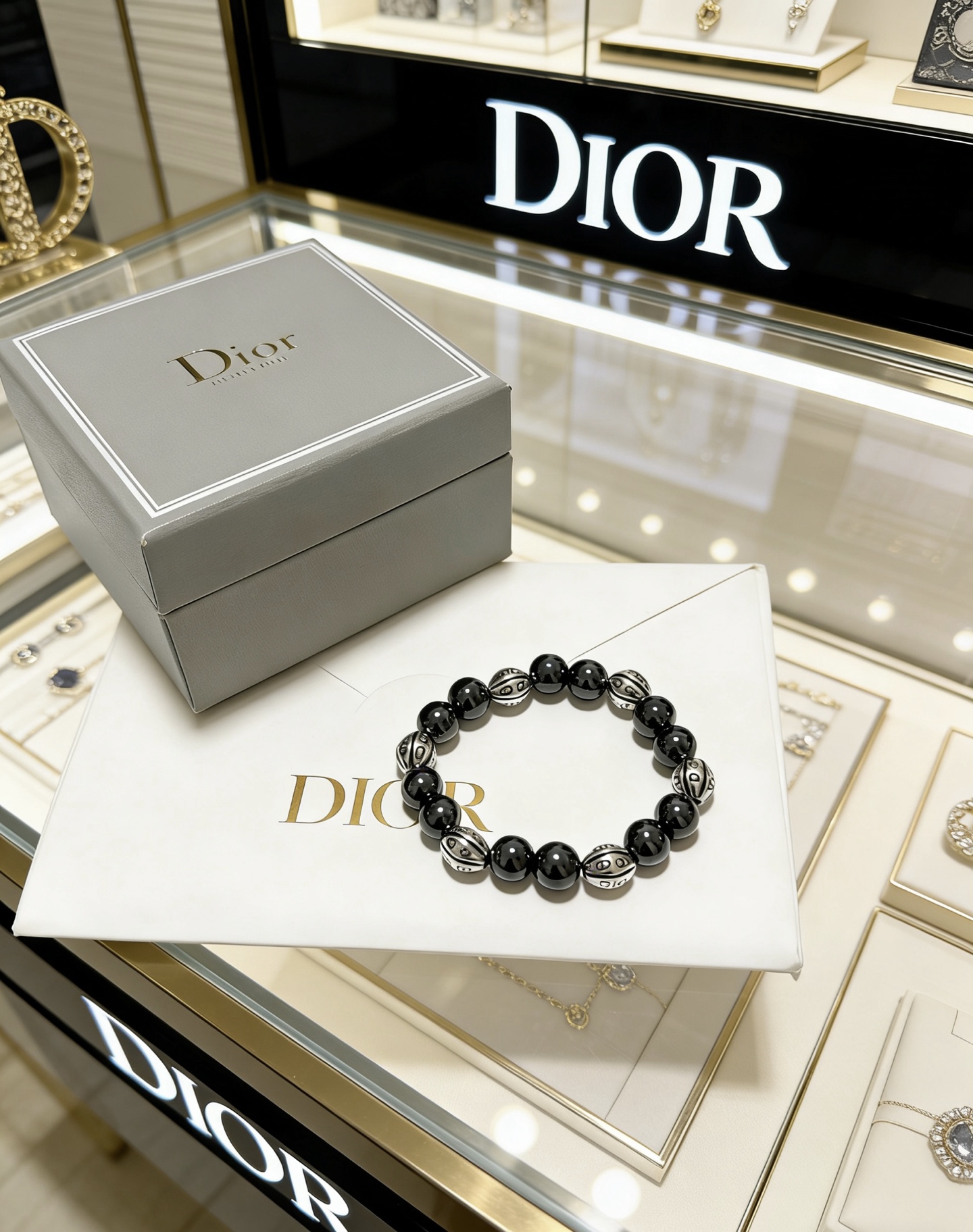 Dior 精工版本 DIOR迪奥 多元素玛瑙泰银风格手链