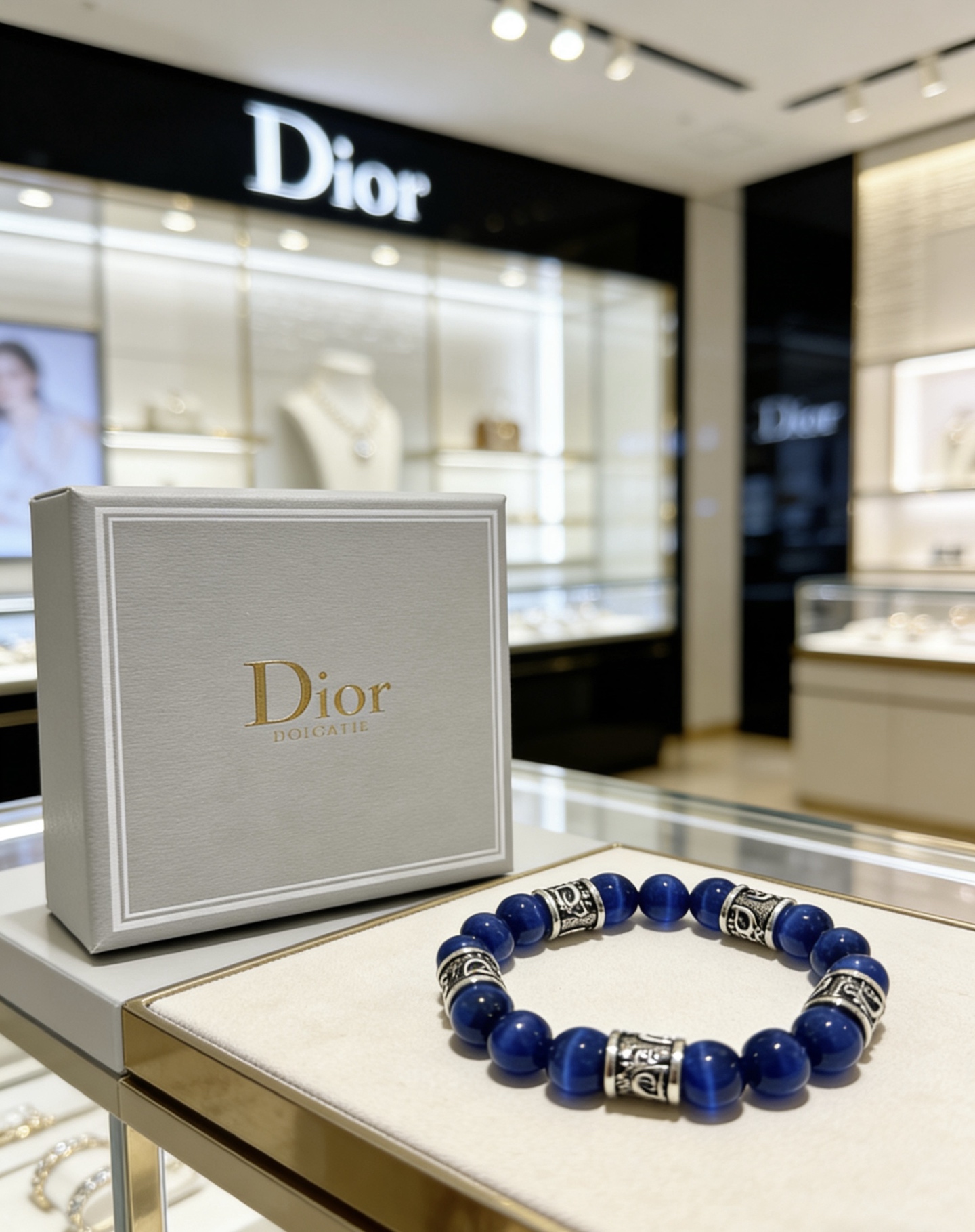 Dior 精工版本 DIOR迪奥 多元素玛瑙泰银风格手链