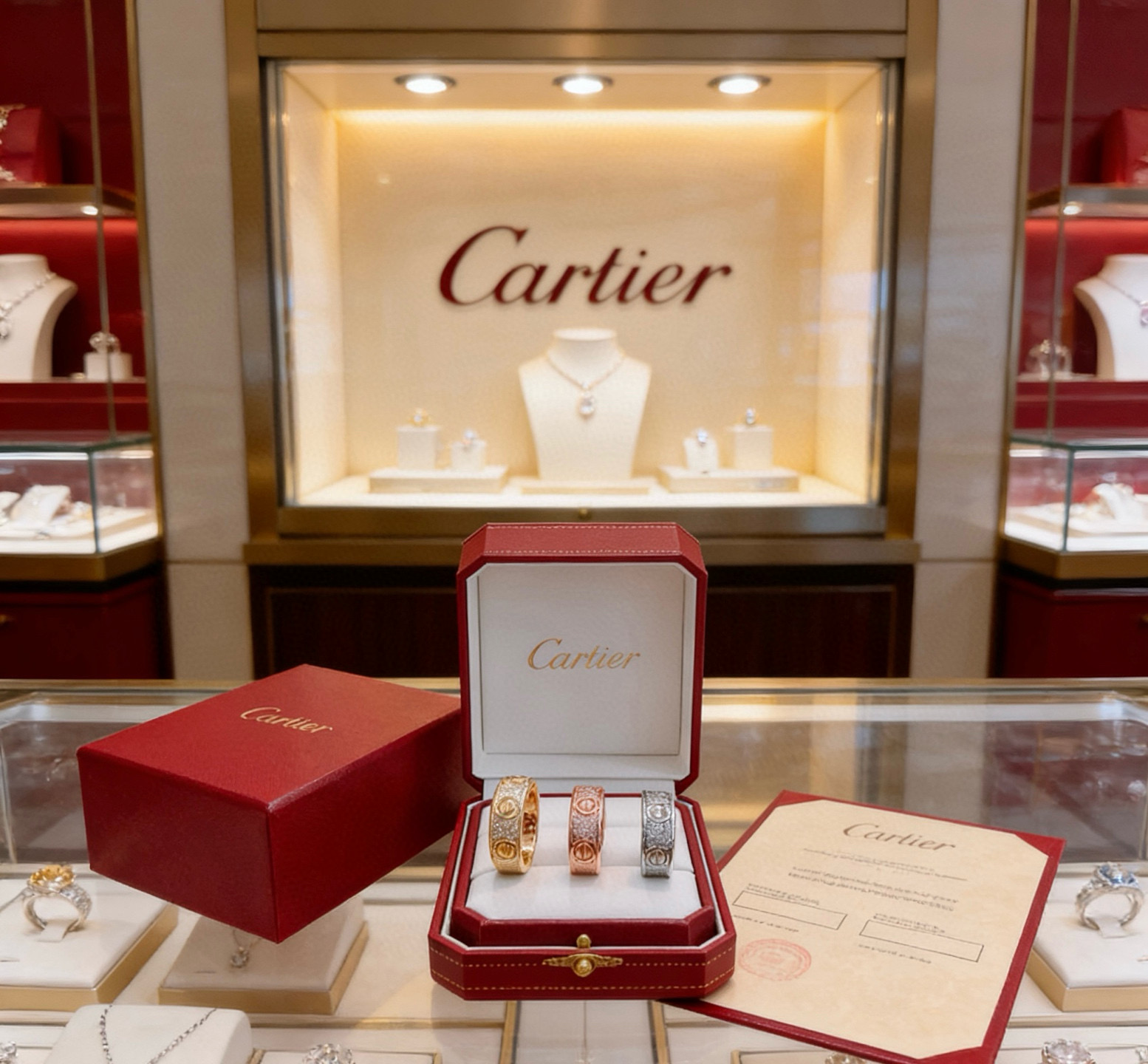 Cartier 新款带钻卡地亚戒指V金材质系列 品相完美 细节无敌 那种独特的色泽完全无可挑剔 再缀以 指环外形设计