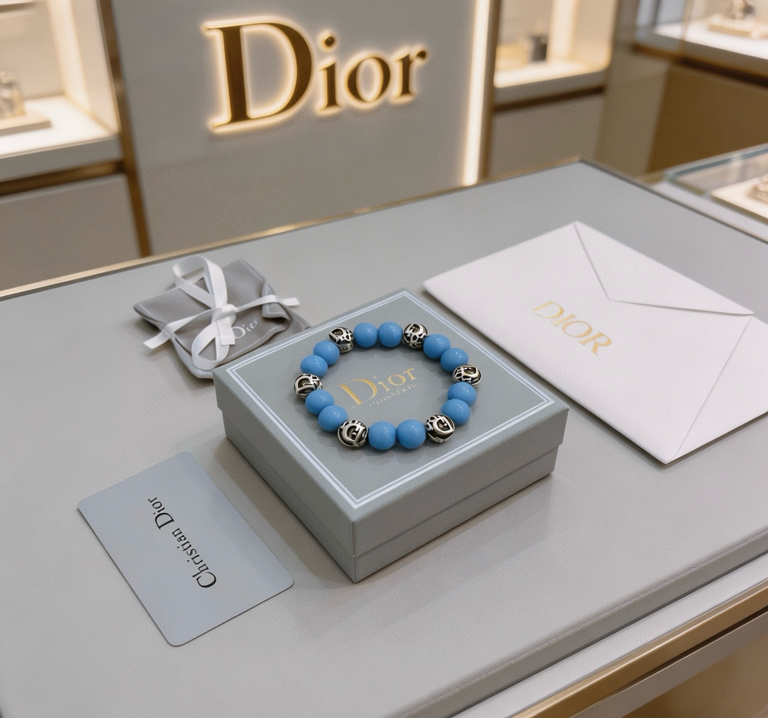 Dior 精工版本 DIOR迪奥 多元素玛瑙泰银风格手链