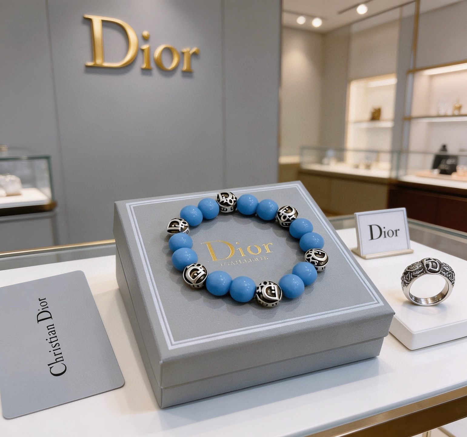 Dior 精工版本 DIOR迪奥 多元素玛瑙泰银风格手链