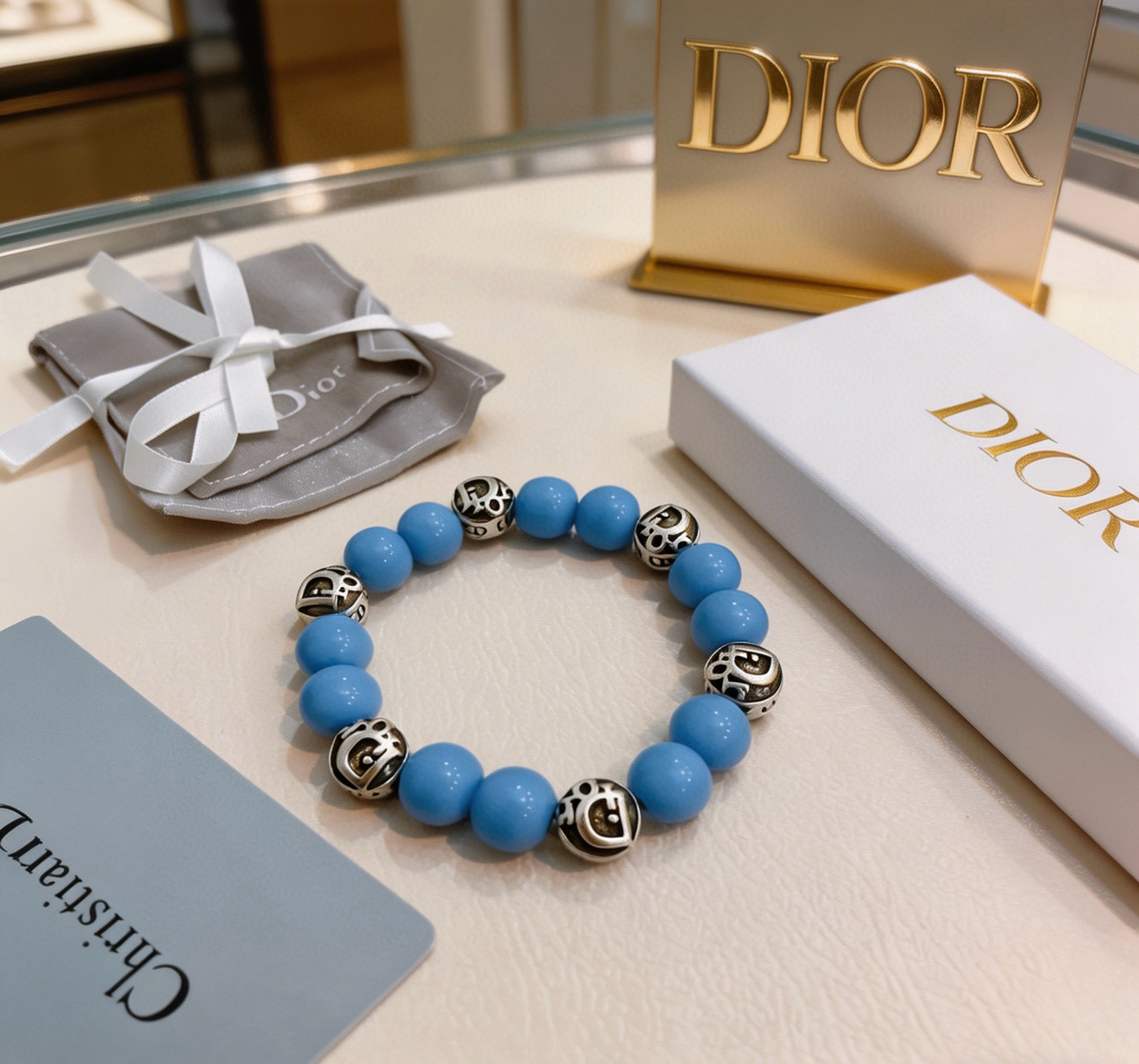 Dior 精工版本 DIOR迪奥 多元素玛瑙泰银风格手链