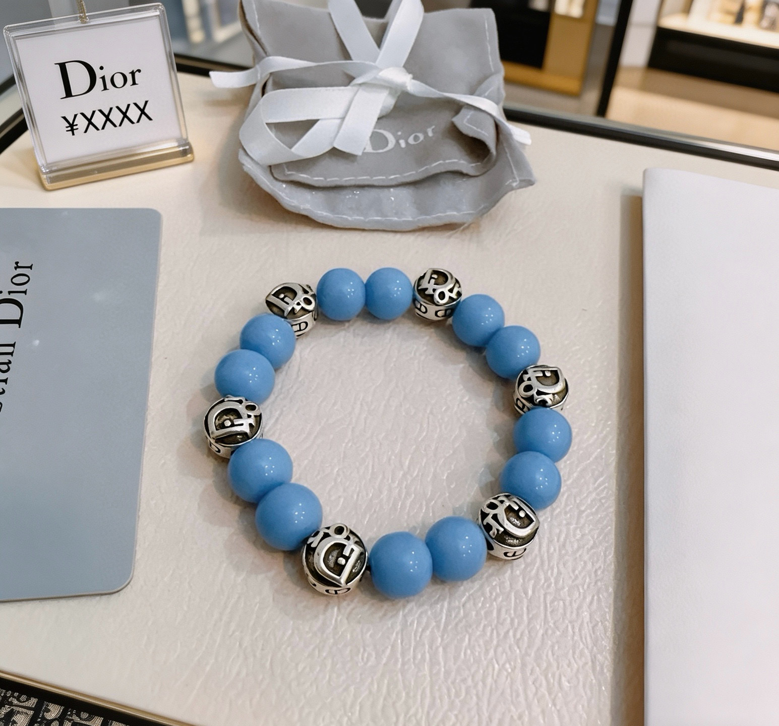 Dior 精工版本 DIOR迪奥 多元素玛瑙泰银风格手链