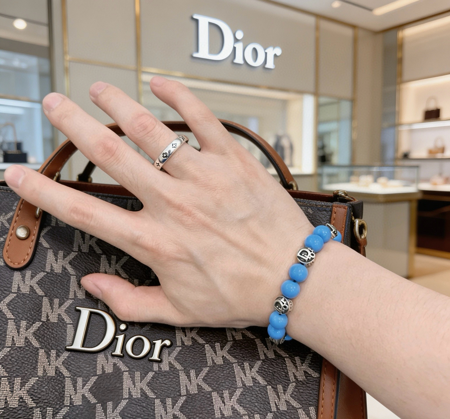 Dior 精工版本 DIOR迪奥 多元素玛瑙泰银风格手链