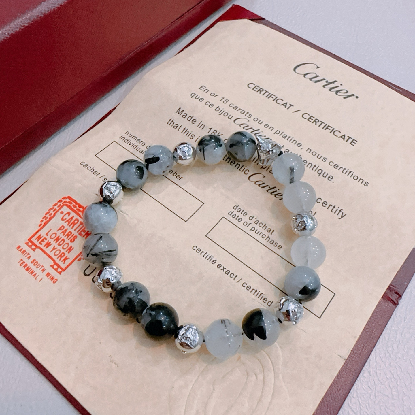 Cartier 新款卡地亚豹子玛瑙手链V金材质系列 品相完美 细节无敌 那种独特的色泽完全无可挑剔