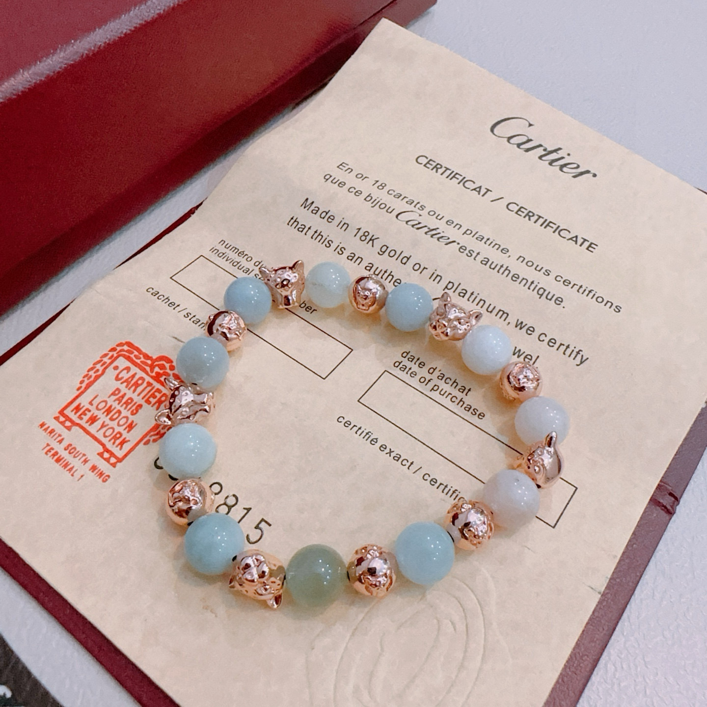 Cartier 新款卡地亚豹子玛瑙手链V金材质系列 品相完美 细节无敌 那种独特的色泽完全无可挑剔